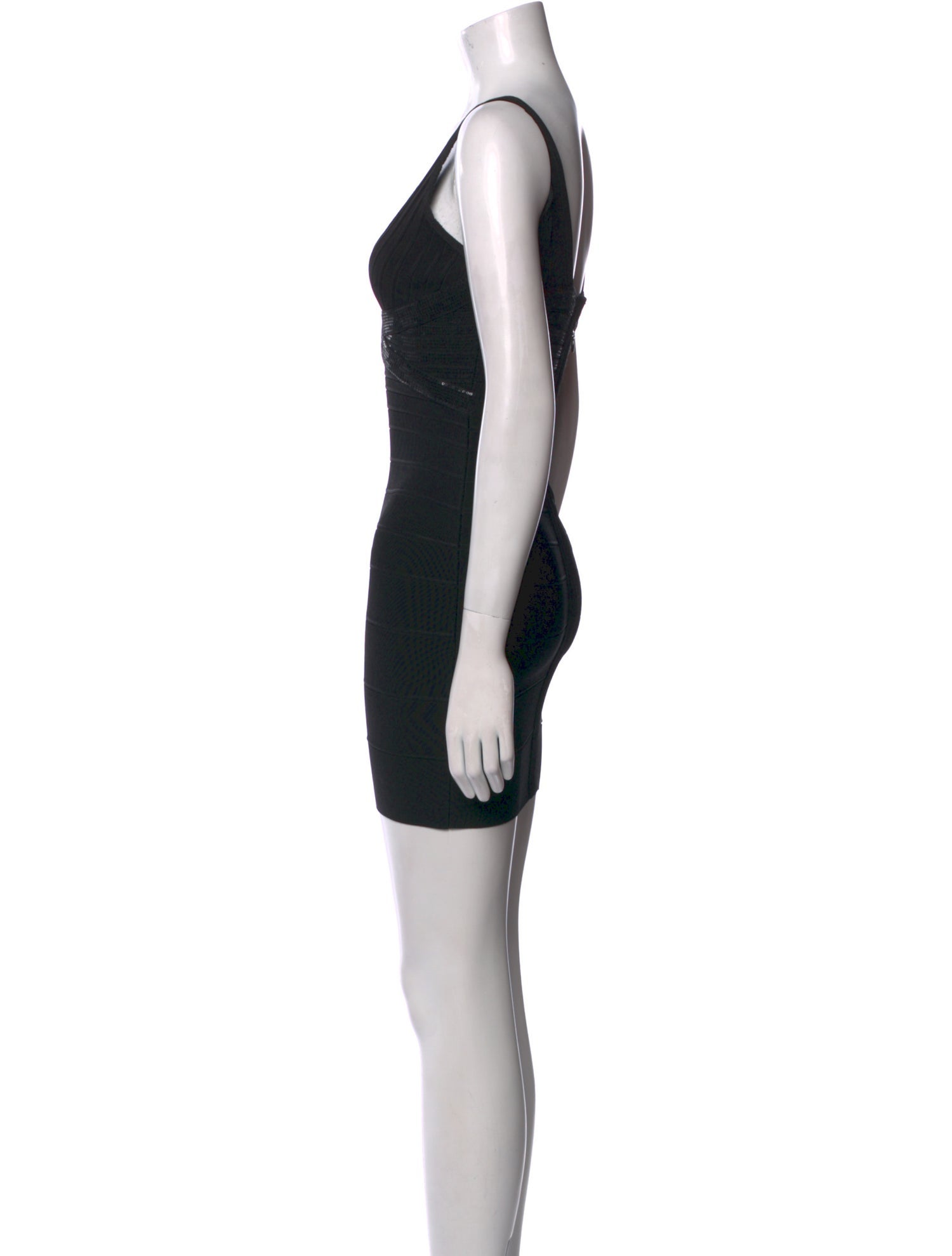 Herve Leger V-Neck Mini Dress