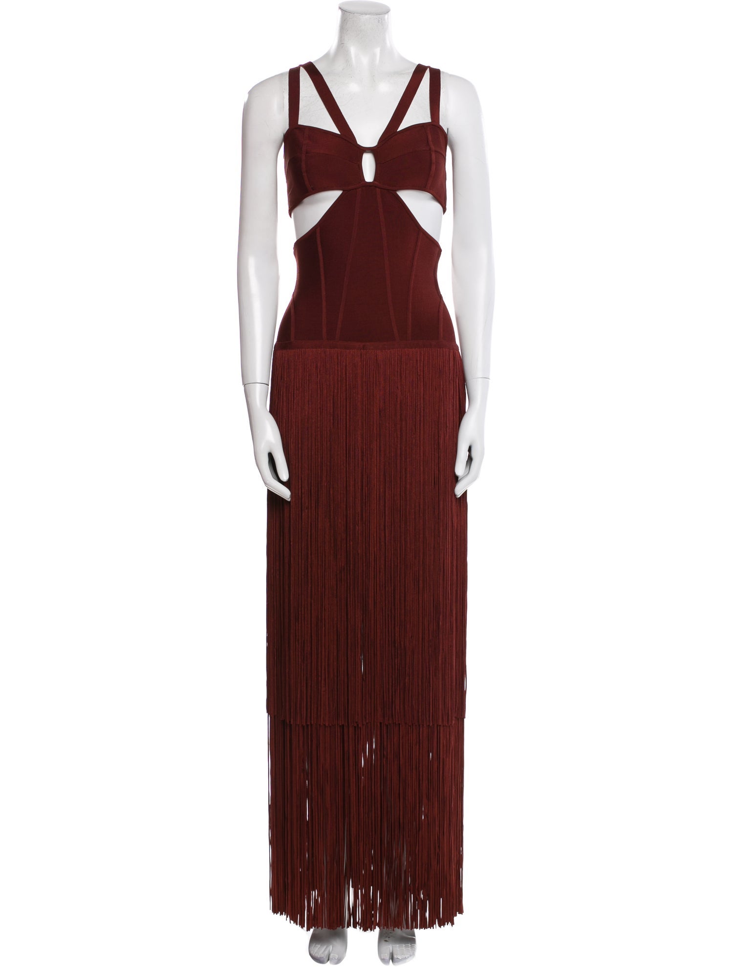 Herve Leger V-Neck Long Dress