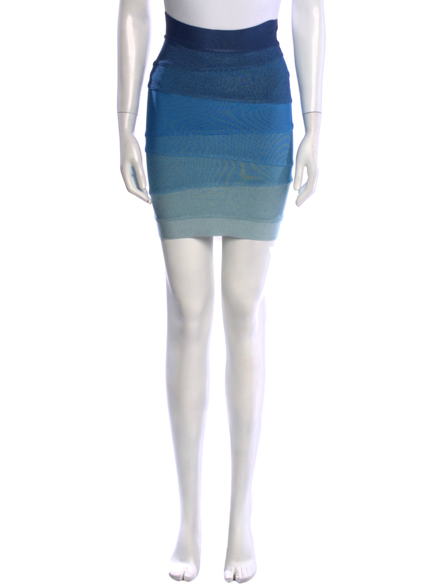 Herve Leger Striped Mini Skirt