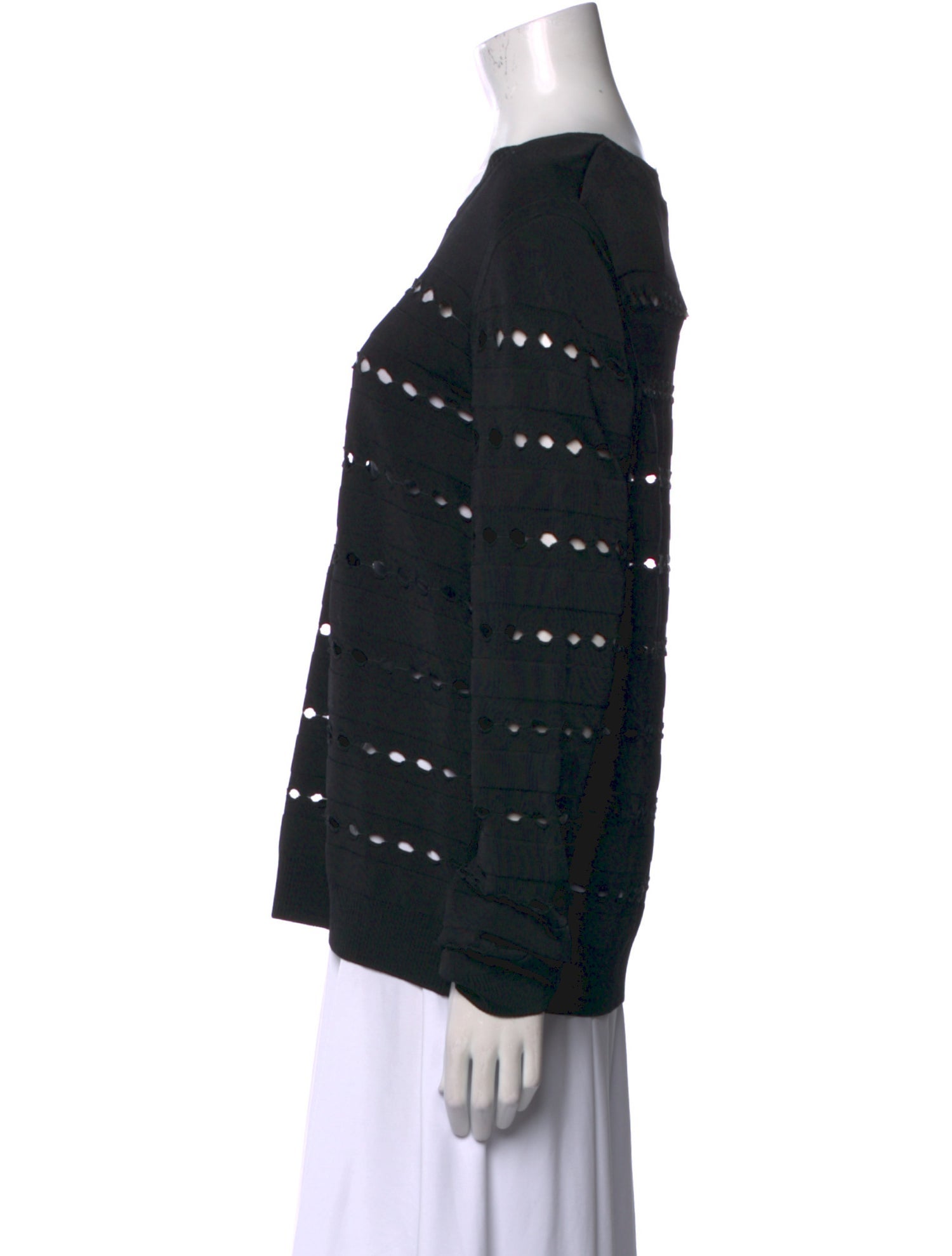 Herve Leger Scoop Neck Long Sleeve Sweatshirt