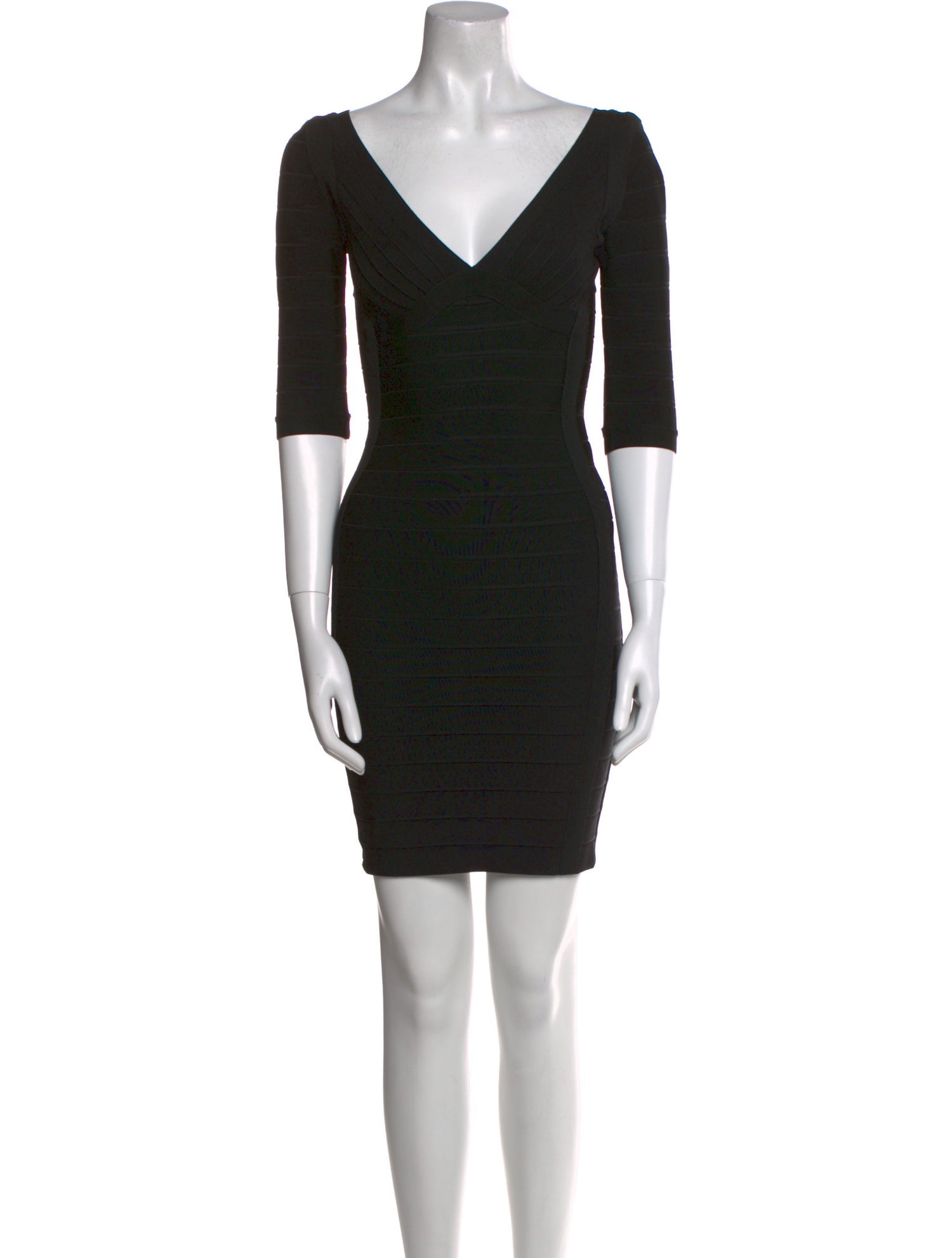 Herve Leger V-Neck Mini Dress