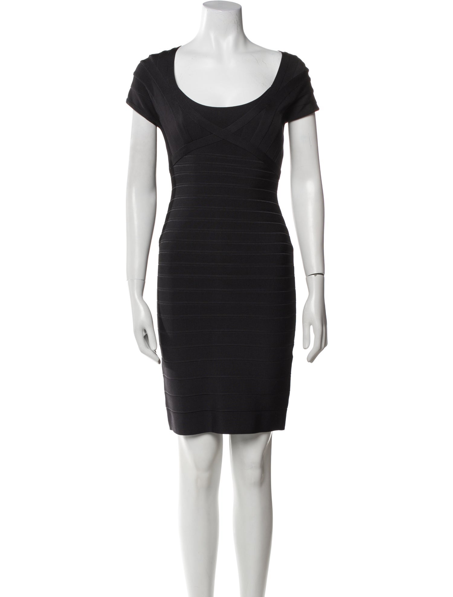 Herve Leger Scoop Neck Mini Dress