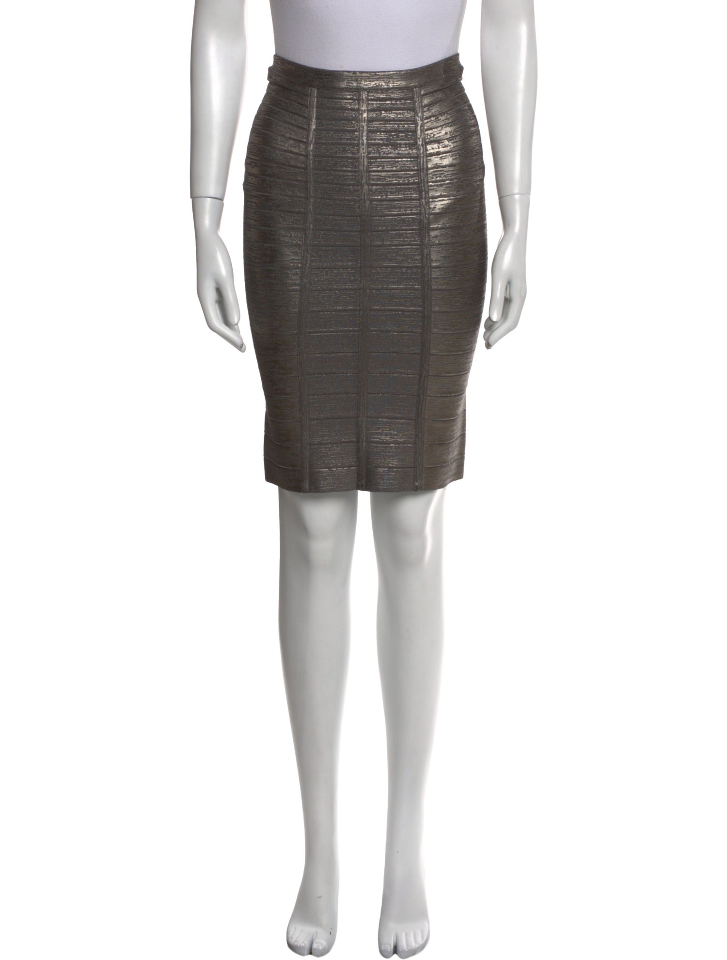 Herve Leger Glitter Accents Knee-Length Skirt