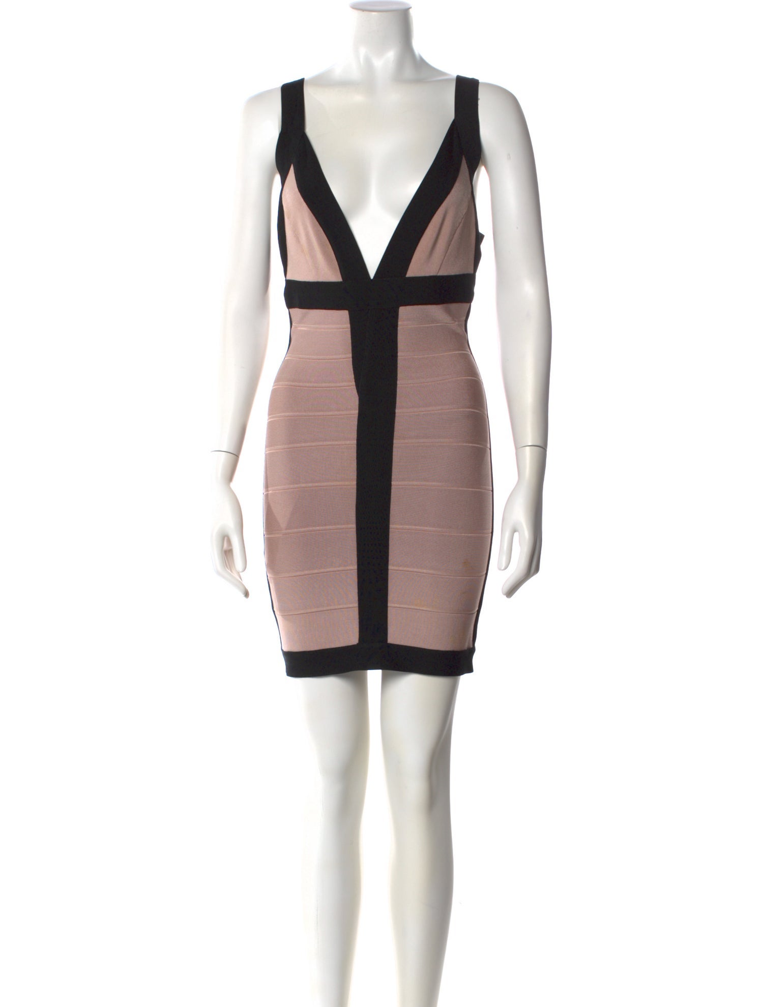 Herve Leger Colorblock Pattern Mini Dress