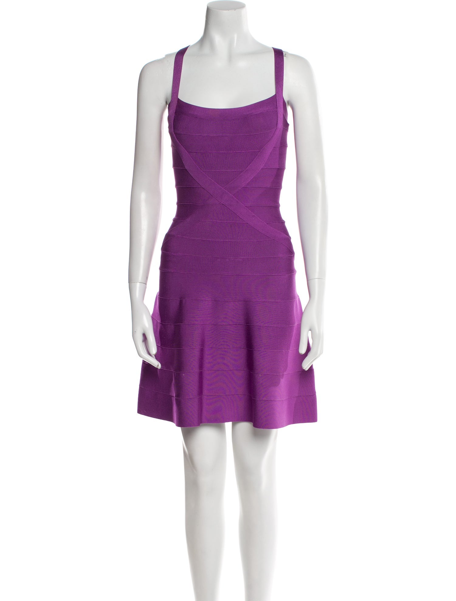 Herve Leger Square Neckline Mini Dress