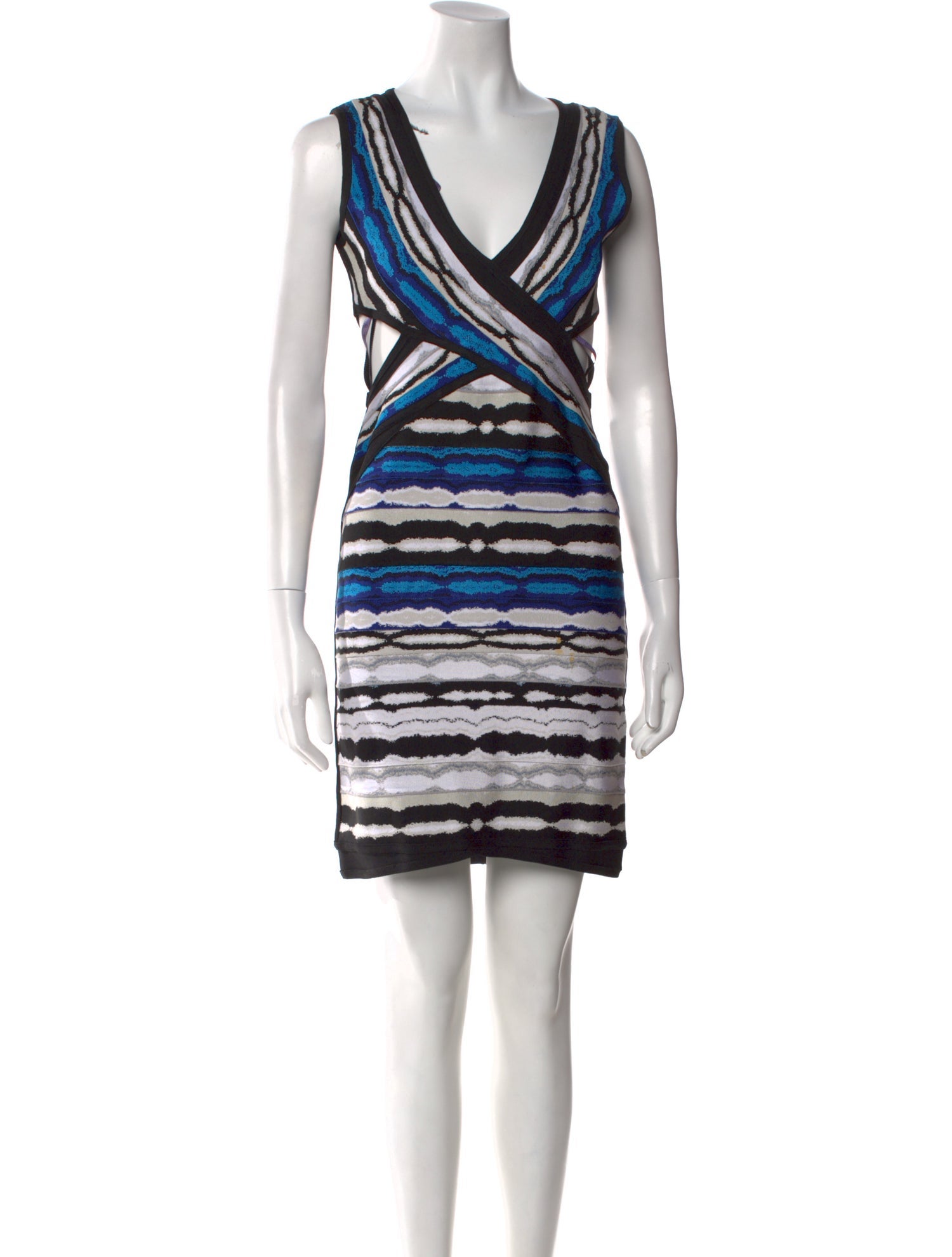 Herve Leger Striped Mini Dress
