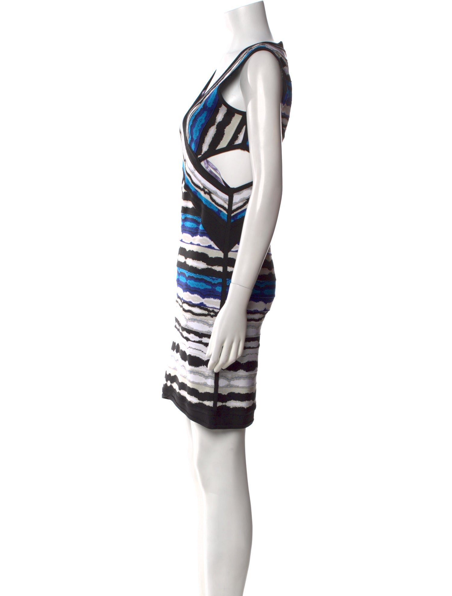 Herve Leger Striped Mini Dress