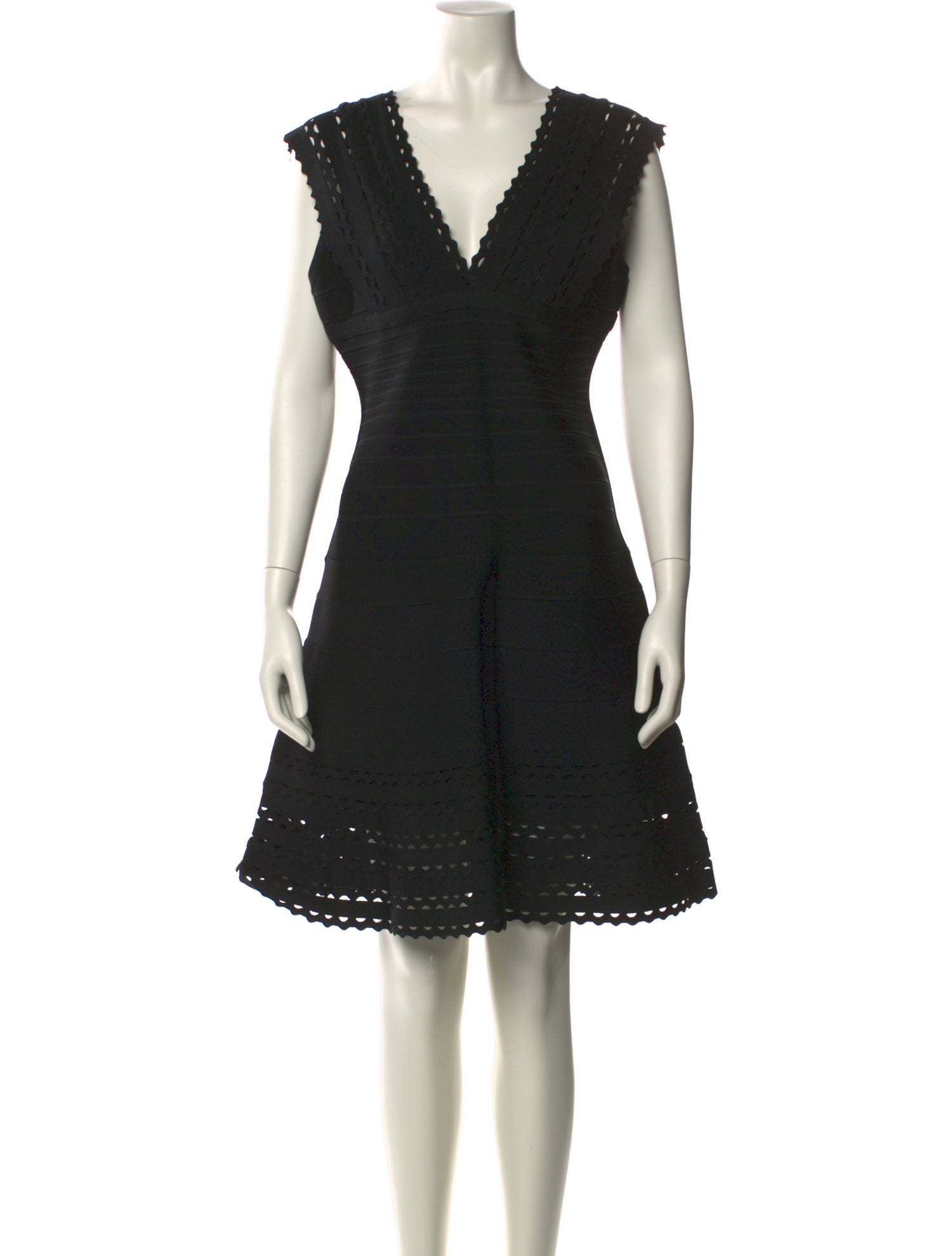 Herve Leger V-Neck Mini Dress