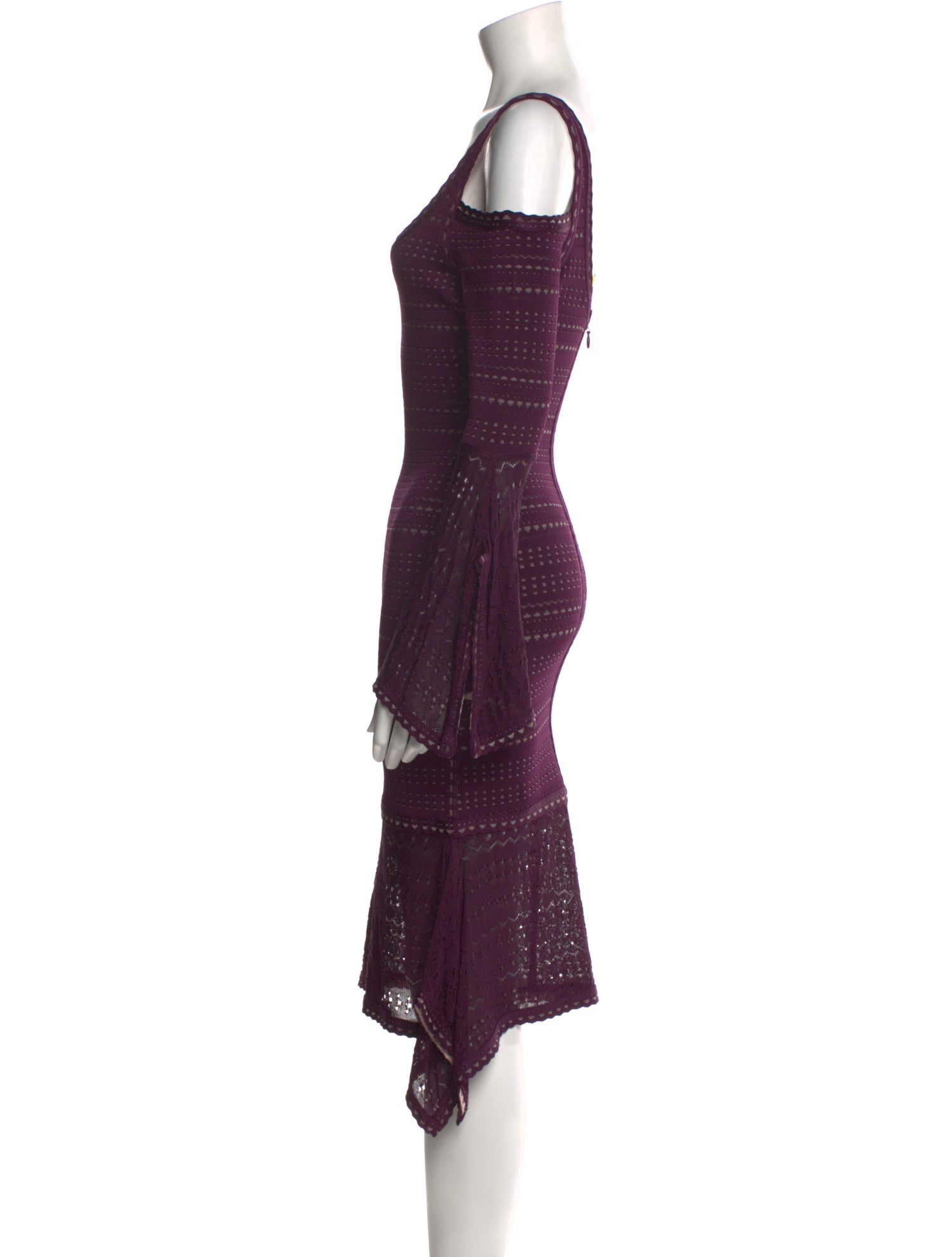 Herve Leger Scoop Neck Knee-Length Dress