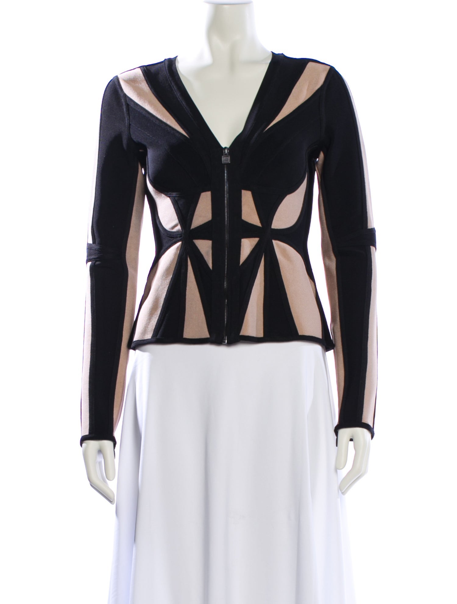 Herve Leger Printed V-Neck Top