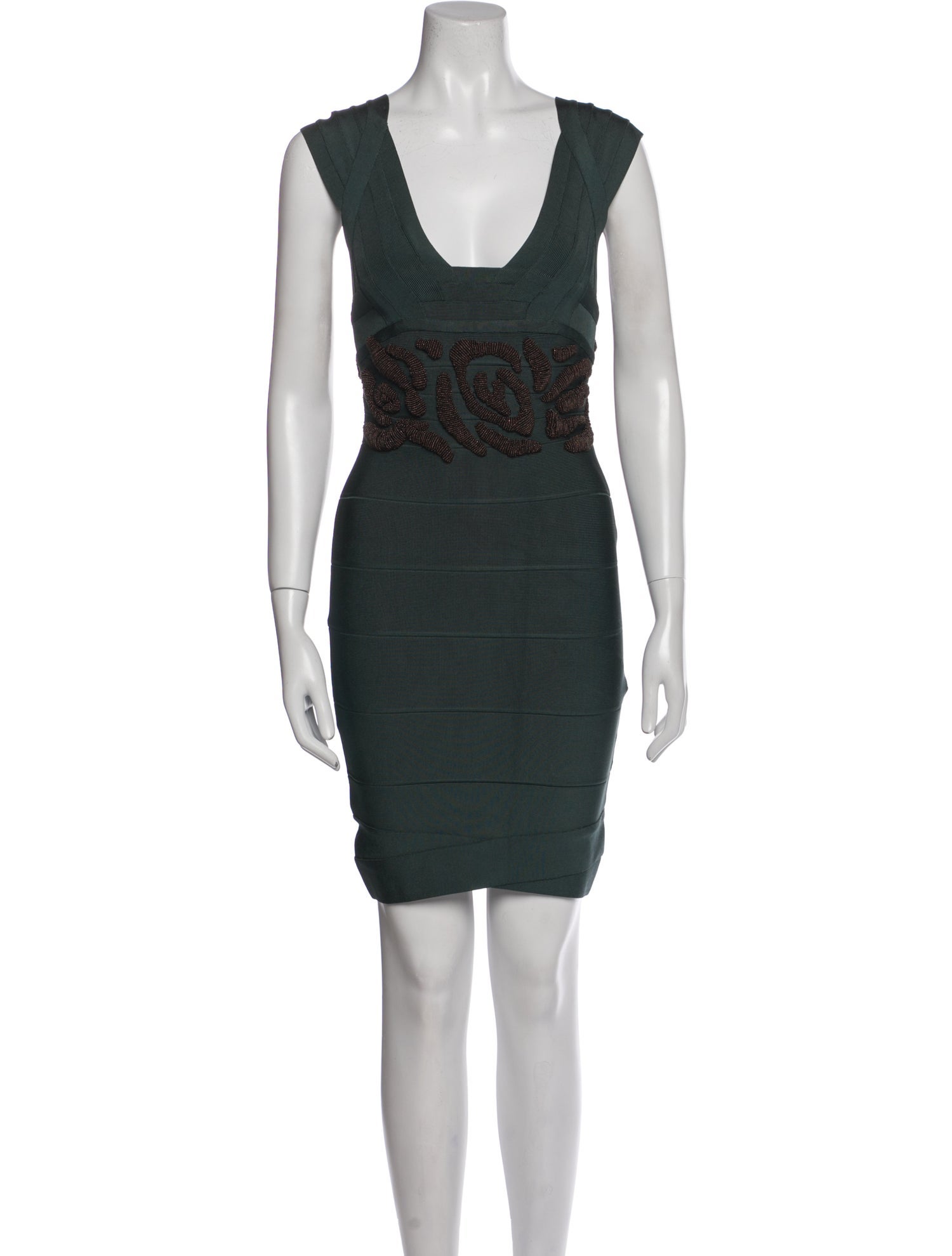 Herve Leger V-Neck Mini Dress