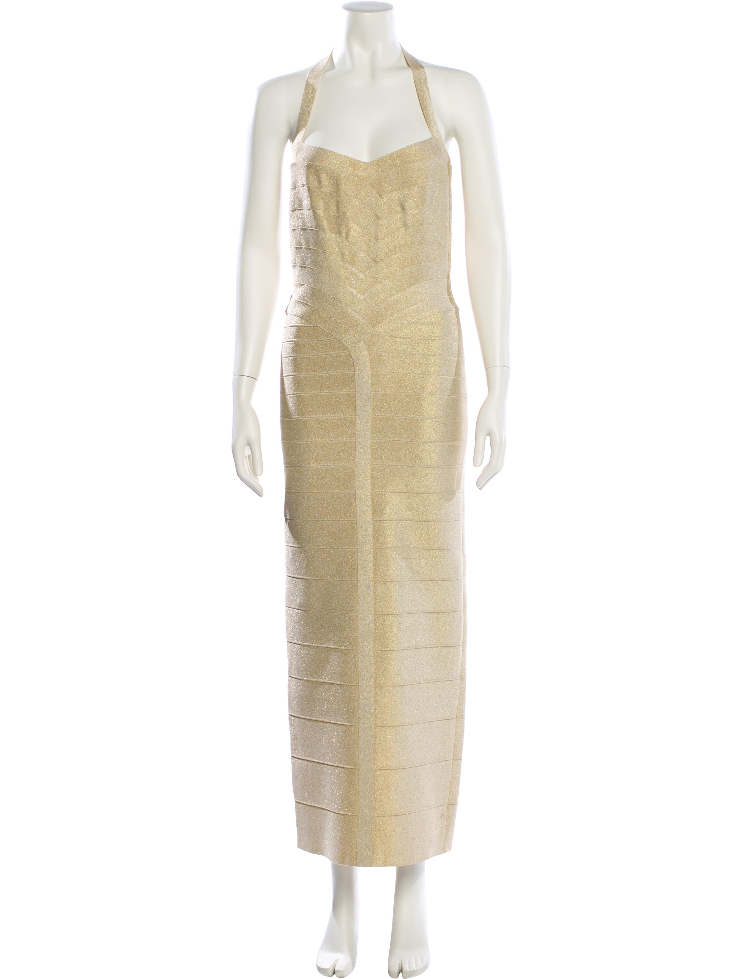 Herve Leger Halterneck Long Dress