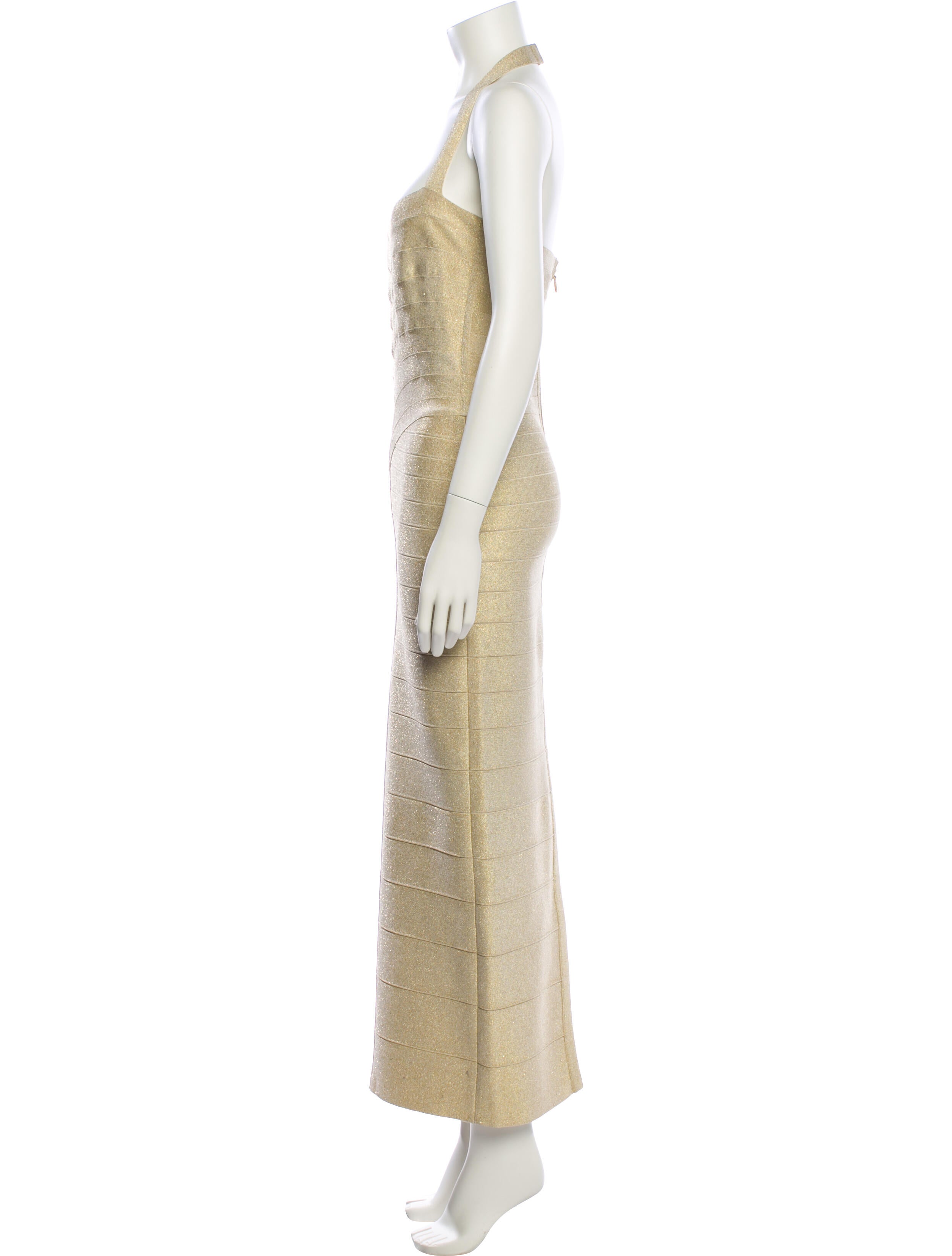 Herve Leger Halterneck Long Dress