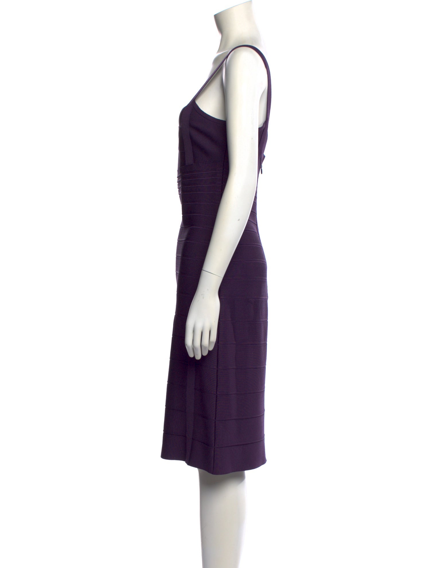 Herve Leger Square Neckline Knee-Length Dress