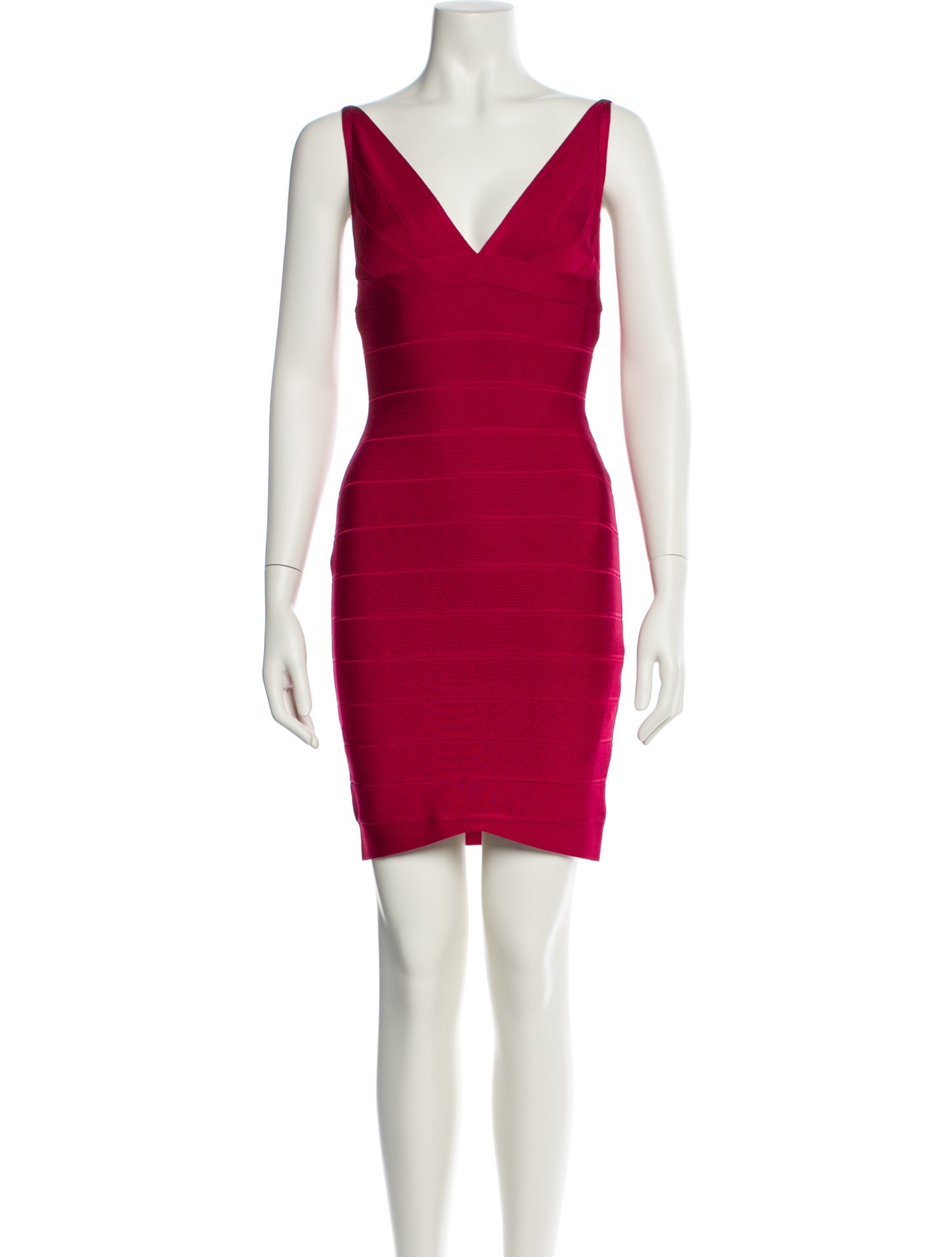 Herve Leger V-Neck Mini Dress