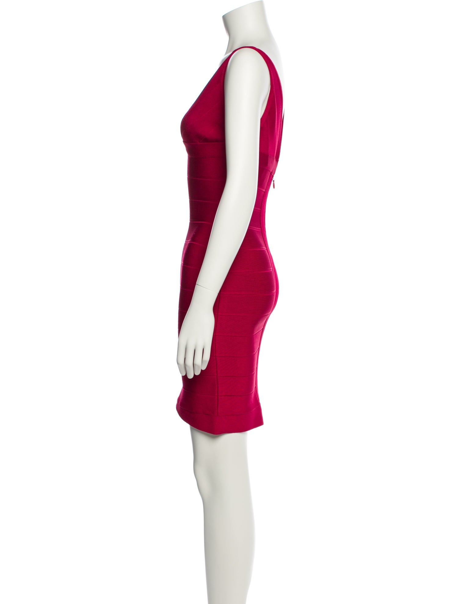 Herve Leger V-Neck Mini Dress