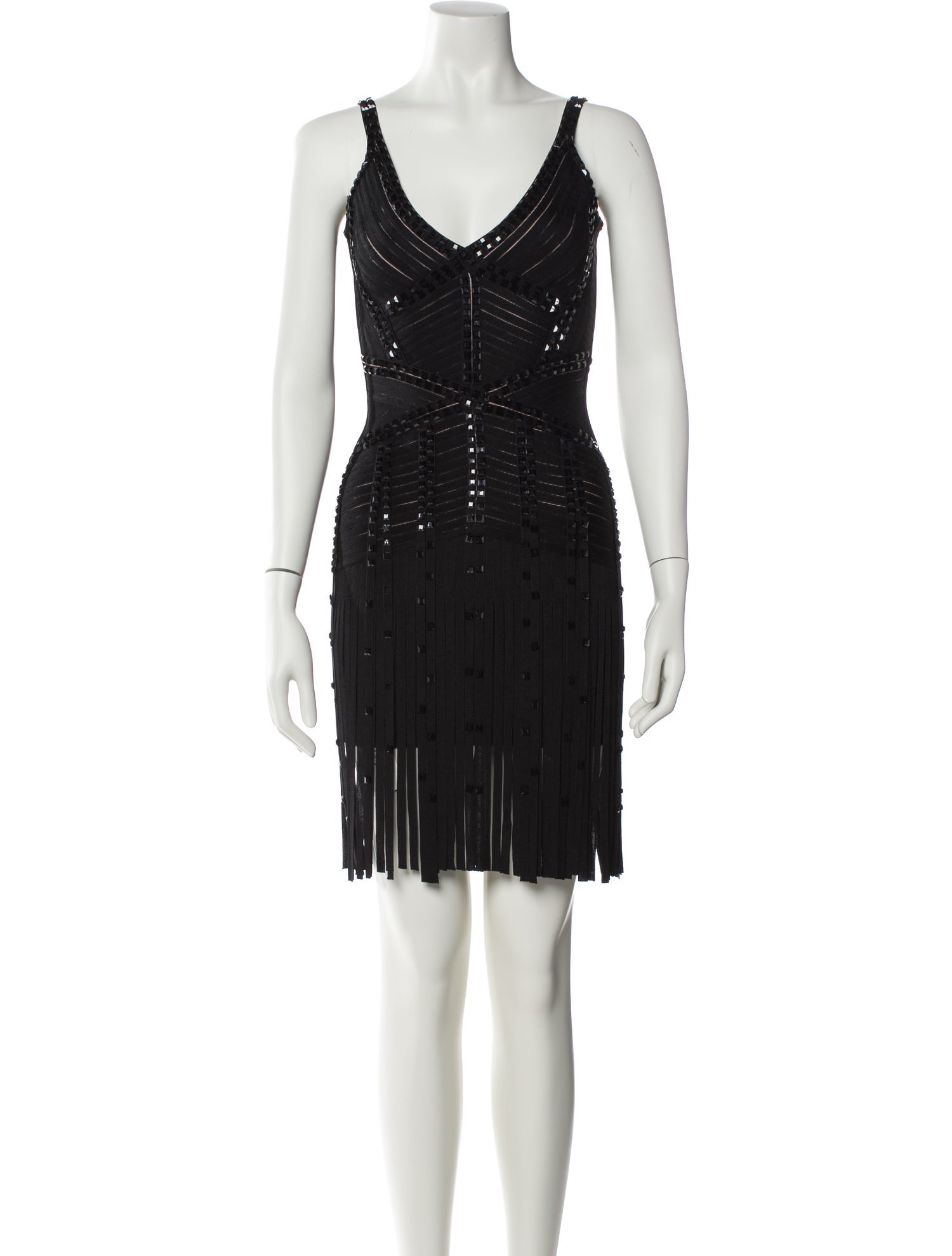 Herve Leger V-Neck Mini Dress