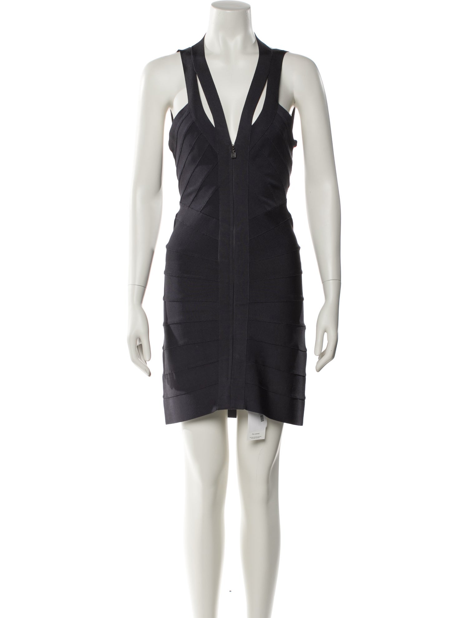 Herve Leger V-Neck Mini Dress