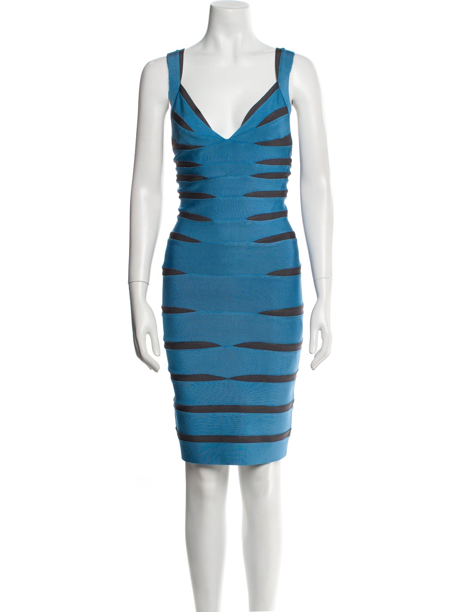 Herve Leger Striped Mini Dress
