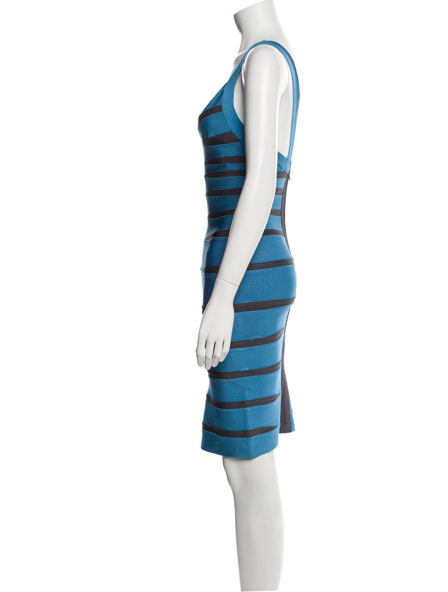 Herve Leger Striped Mini Dress