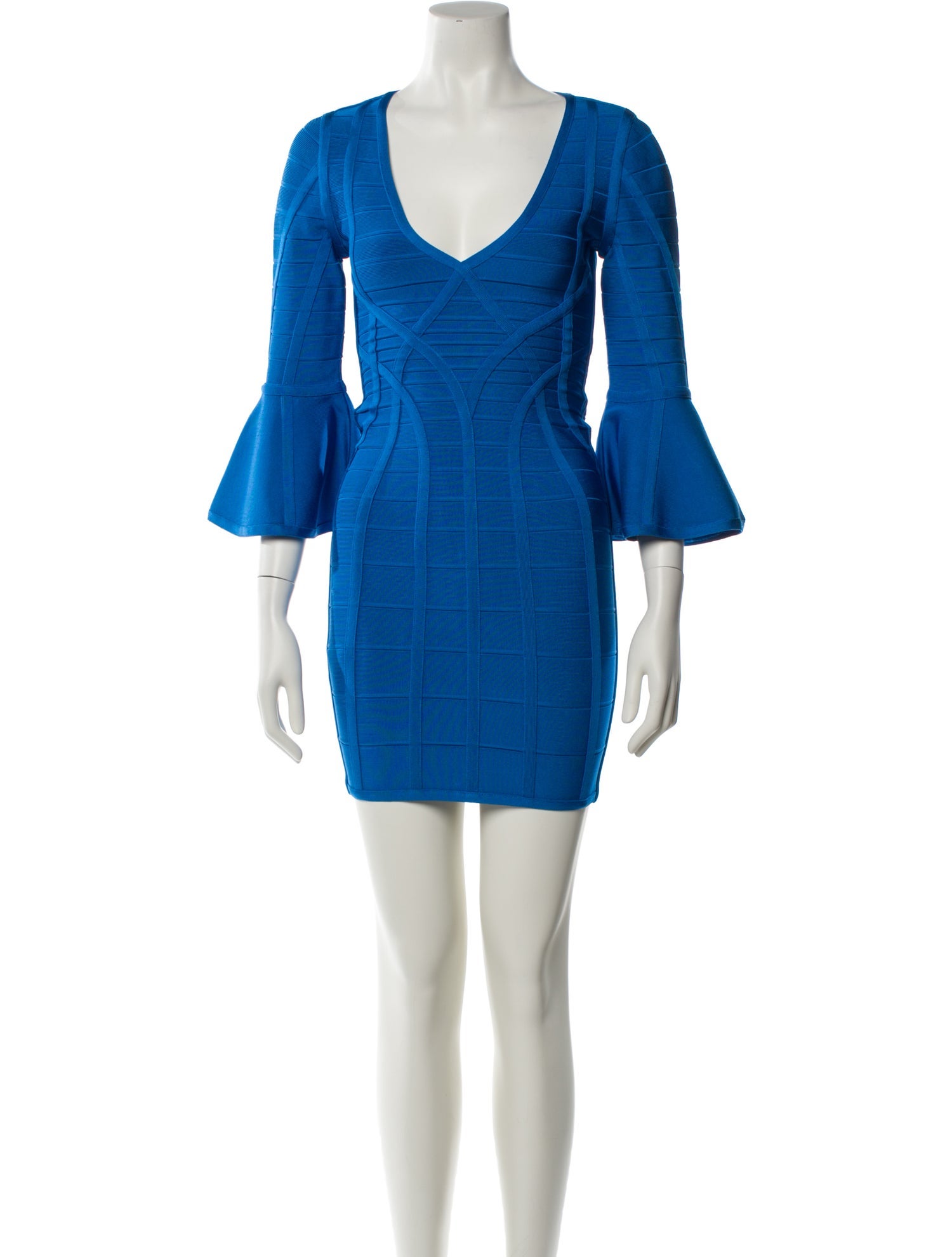 Herve Leger V-Neck Mini Dress