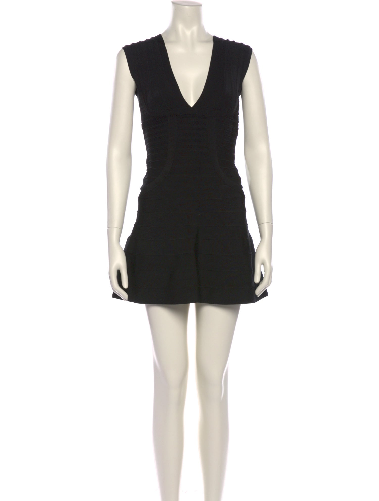 Herve Leger V-Neck Mini Dress