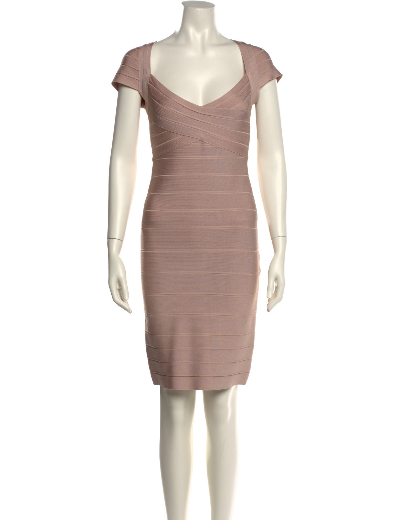 Herve Leger V-Neck Mini Dress