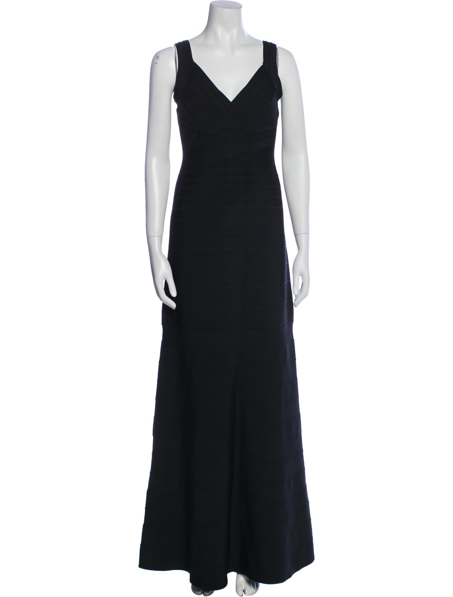 Herve Leger V-Neck Long Dress