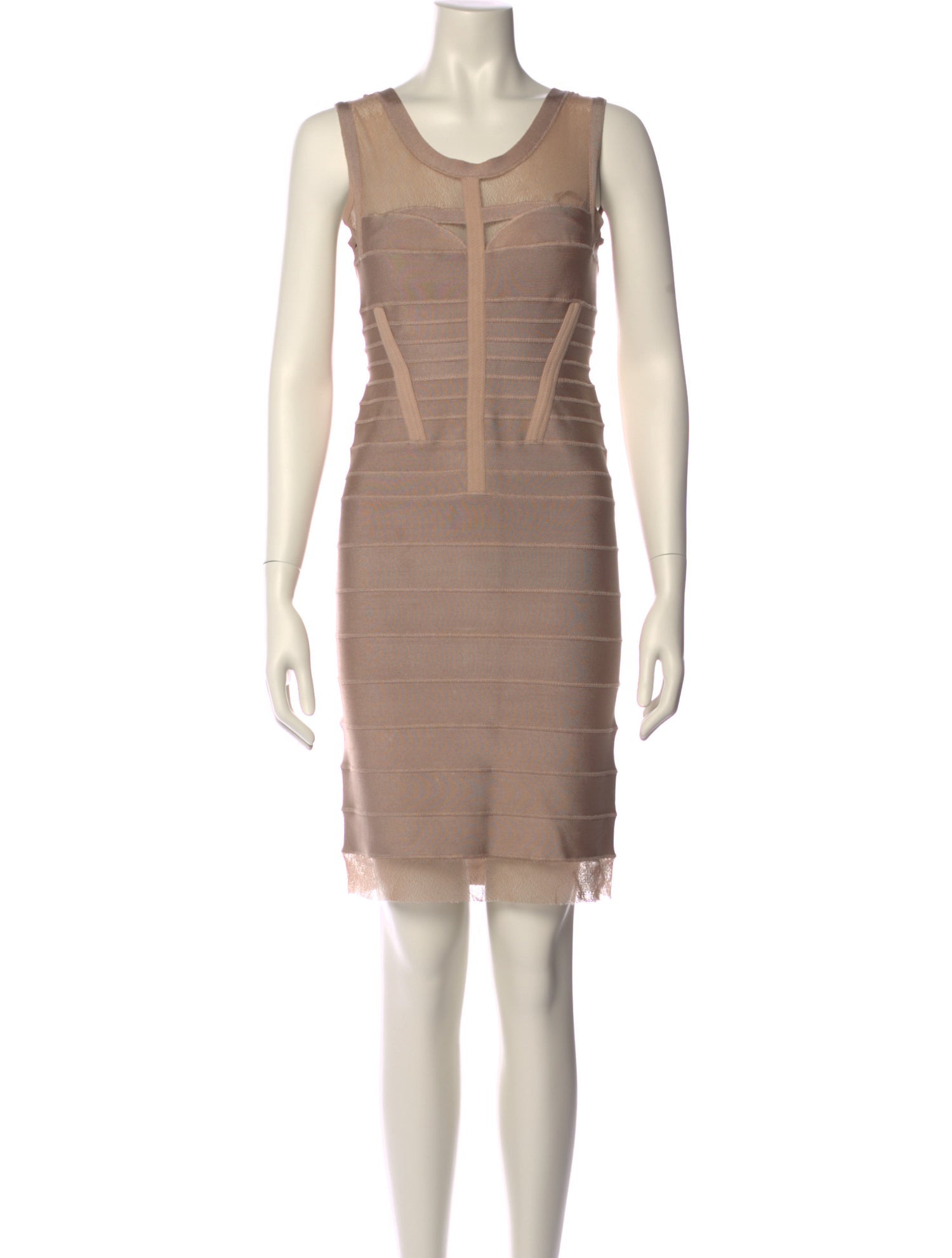 Herve Leger Scoop Neck Mini Dress