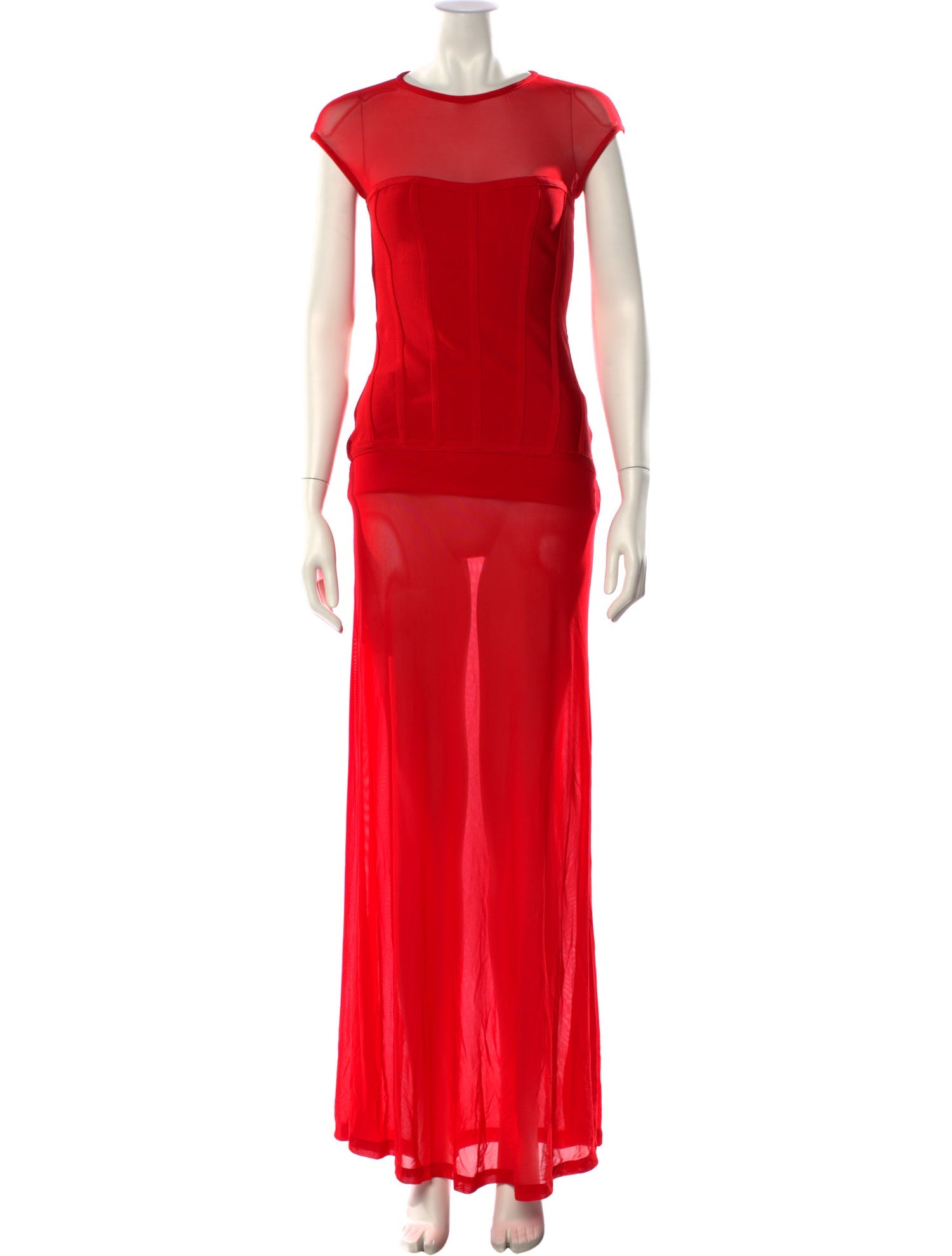 Herve Leger Crew Neck Long Dress