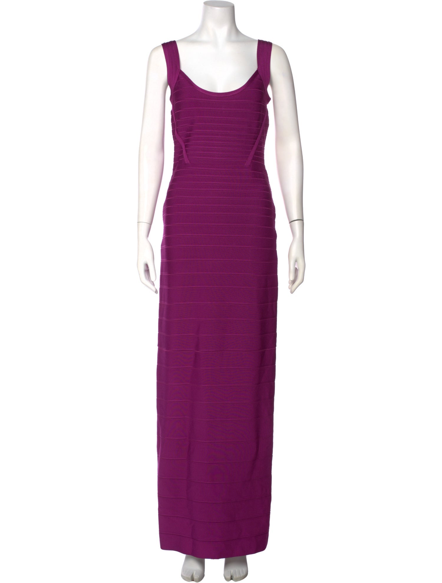 Herve Leger Scoop Neck Long Dress