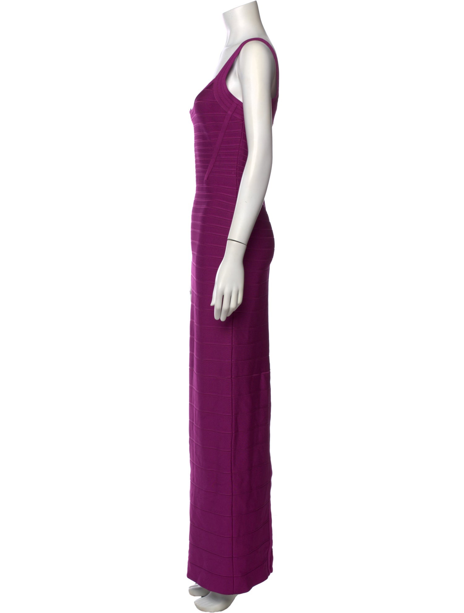 Herve Leger Scoop Neck Long Dress