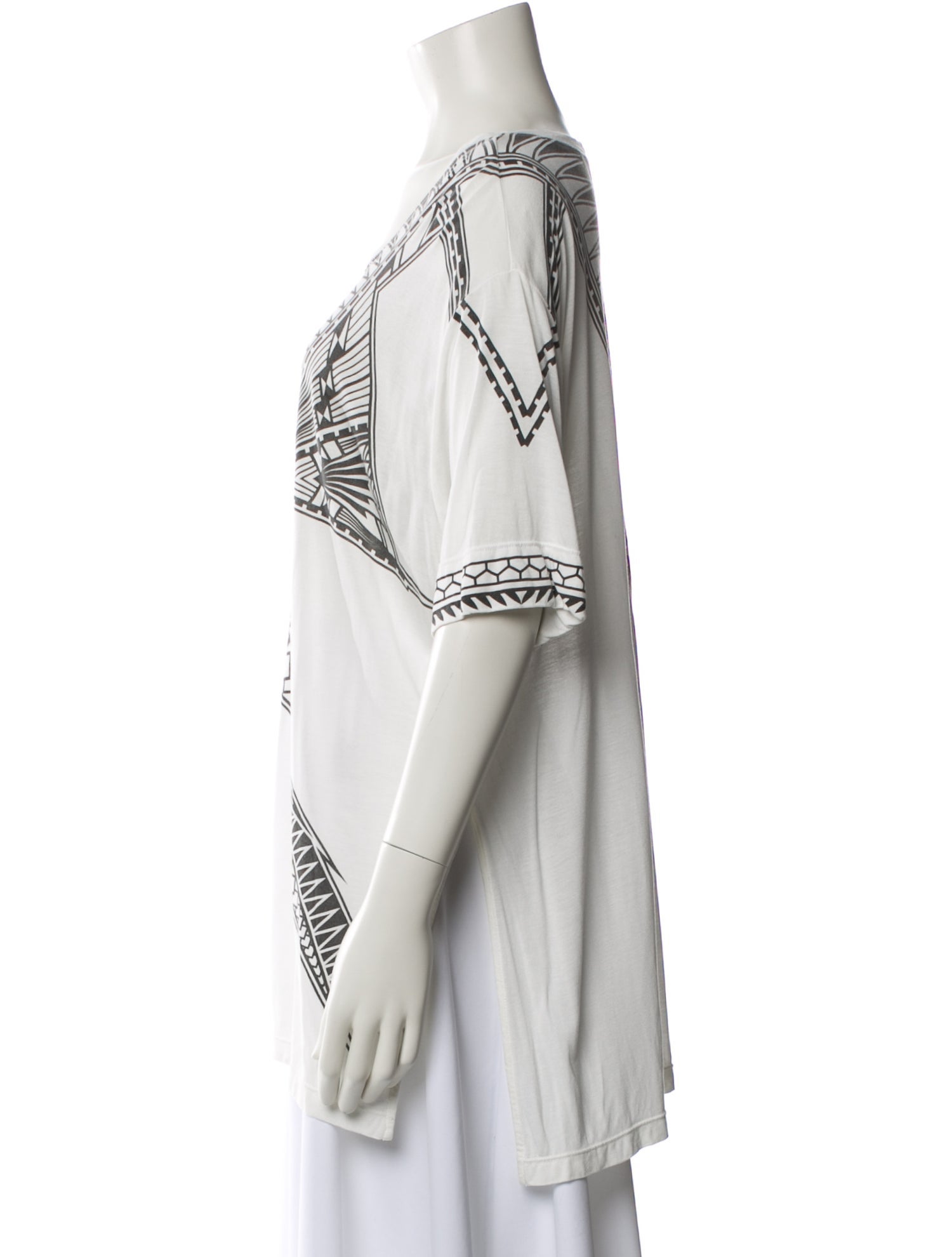 Herve Leger Printed Scoop Neck Tunic