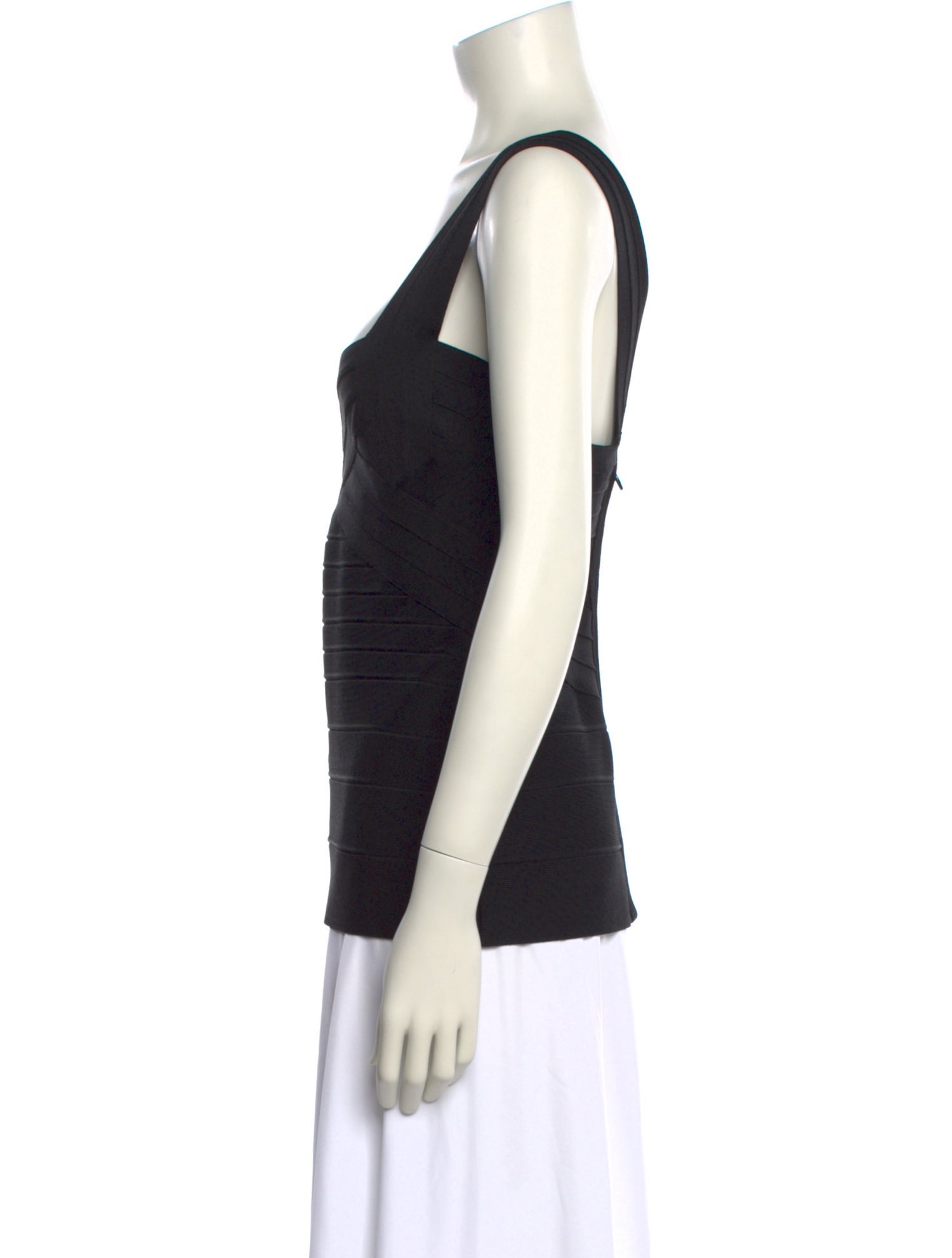 Herve Leger Square Neckline Sleeveless Top