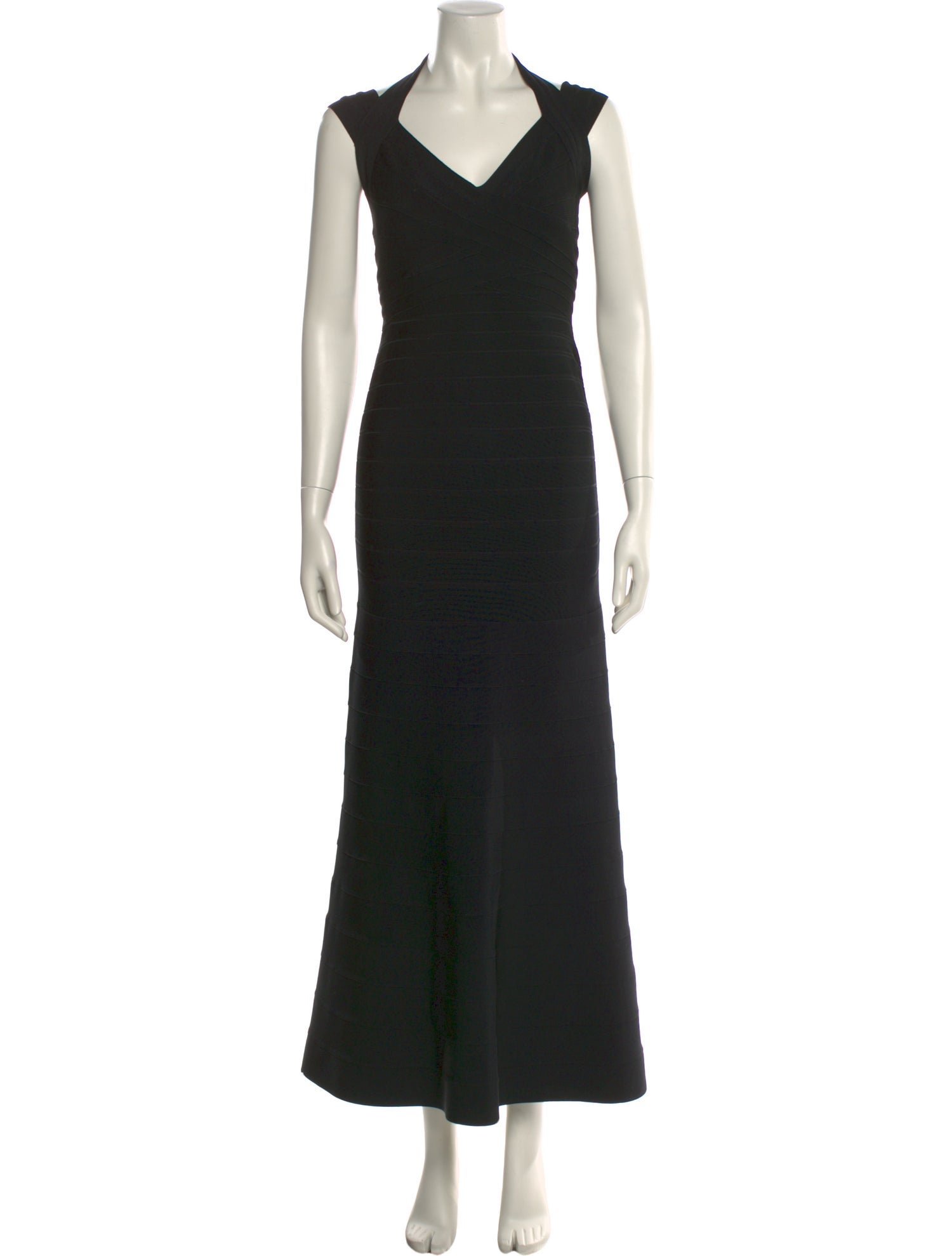 Herve Leger V-Neck Long Dress