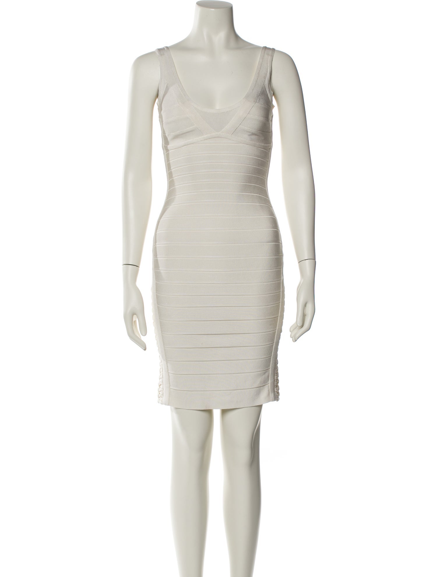 Herve Leger Scoop Neck Mini Dress