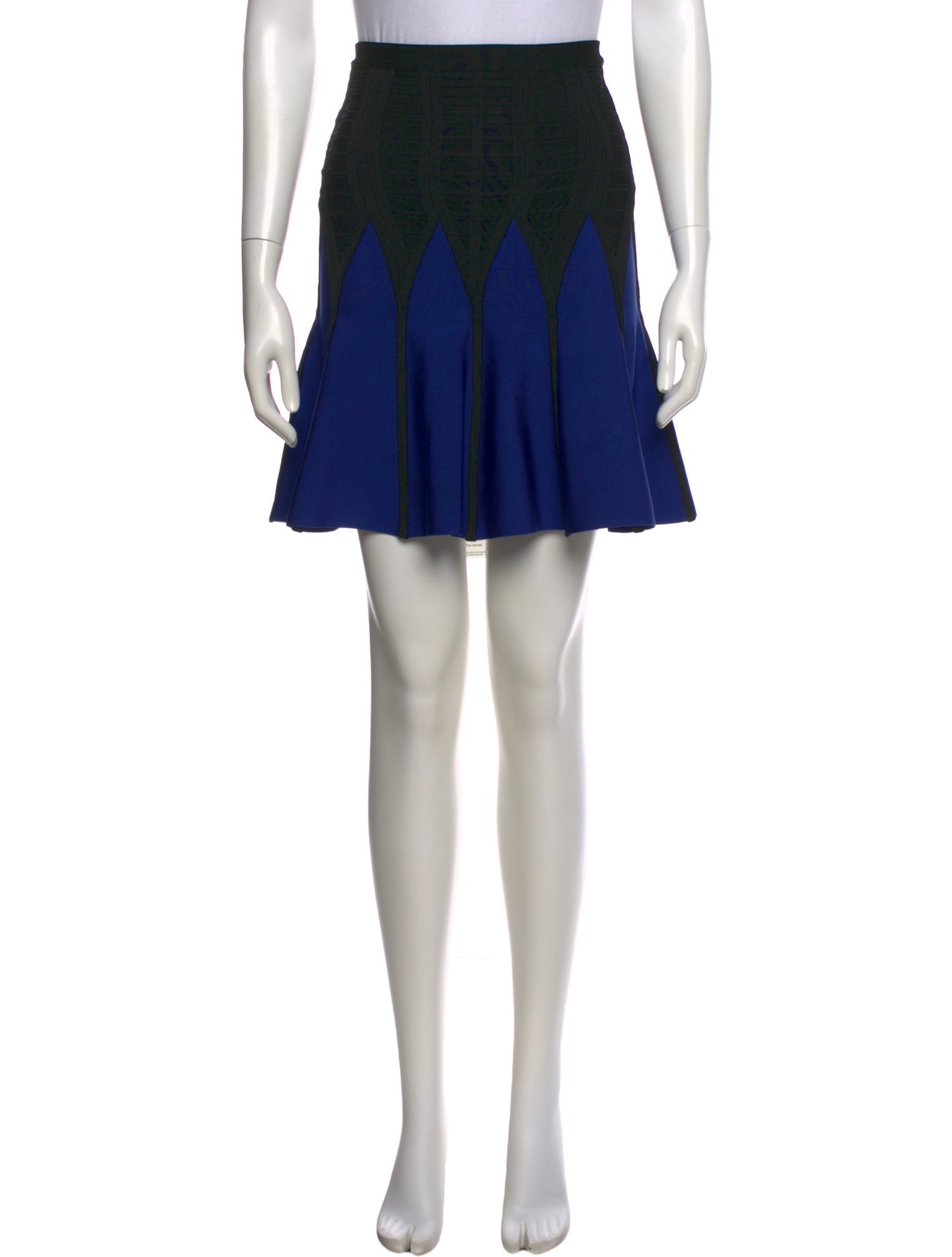 Herve Leger Pleated Accents Mini Skirt