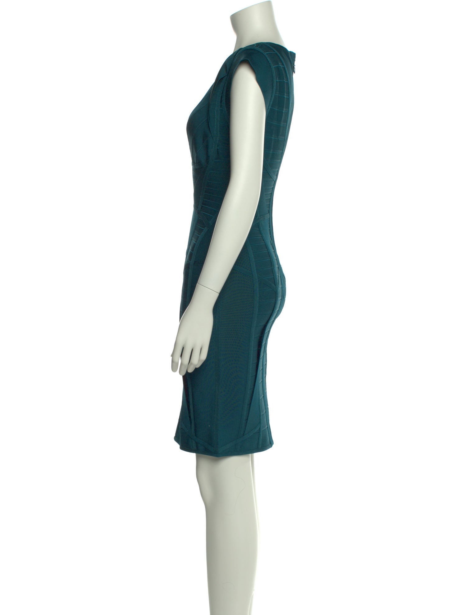 Herve Leger V-Neck Mini Dress