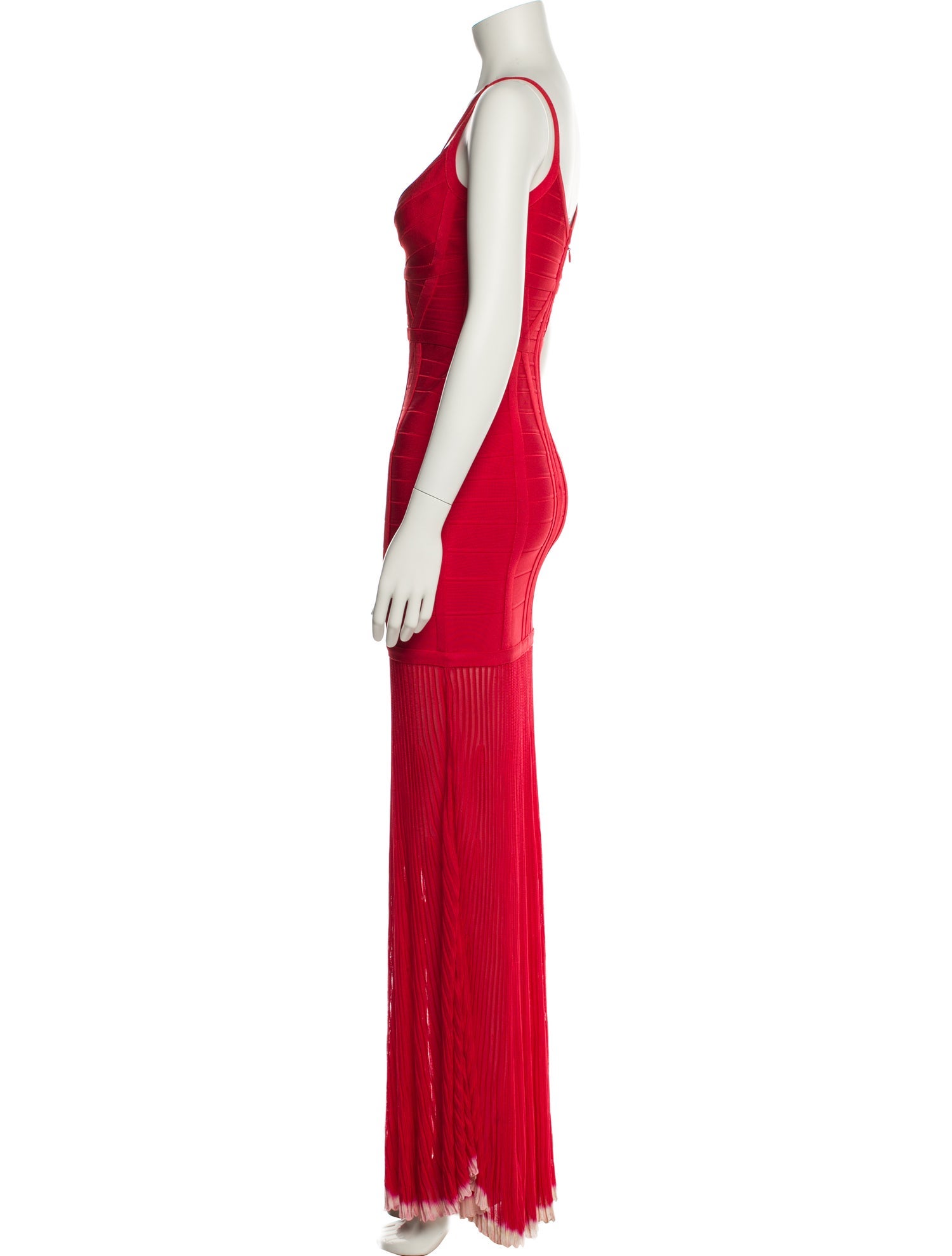 Herve Leger V-Neck Long Dress