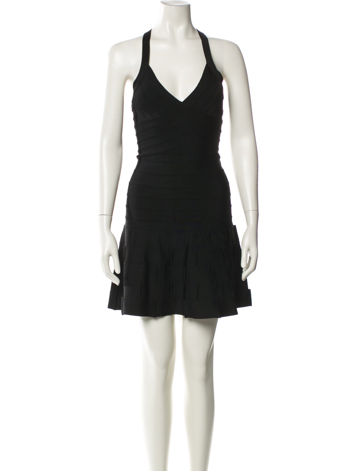 Herve Leger V-Neck Mini Dress