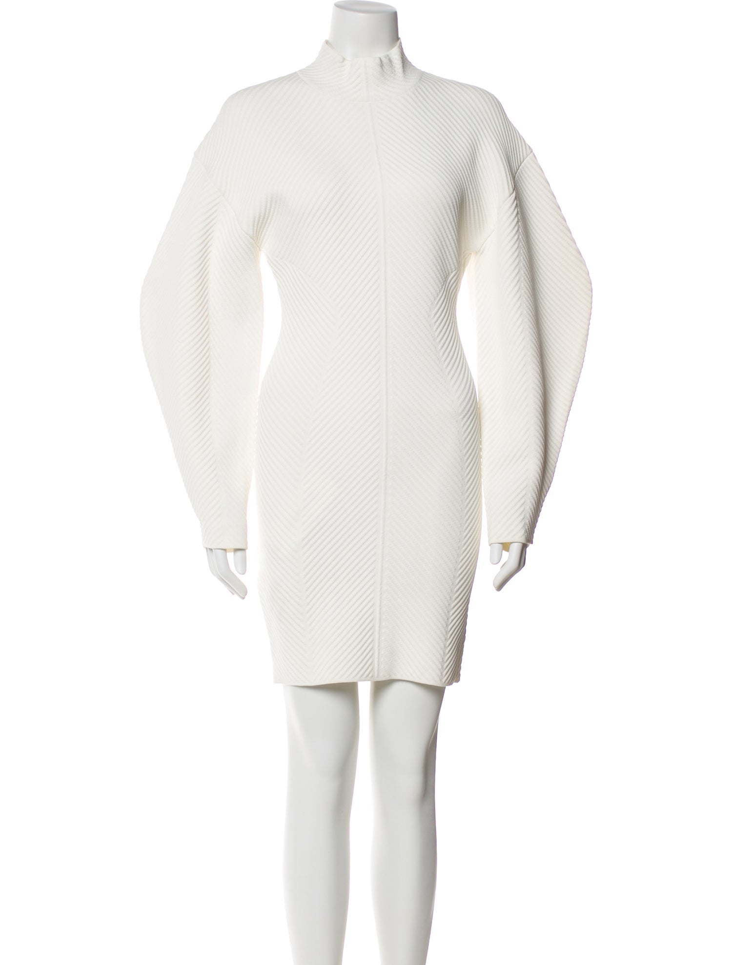 Herve Leger Mock Neck Mini Dress