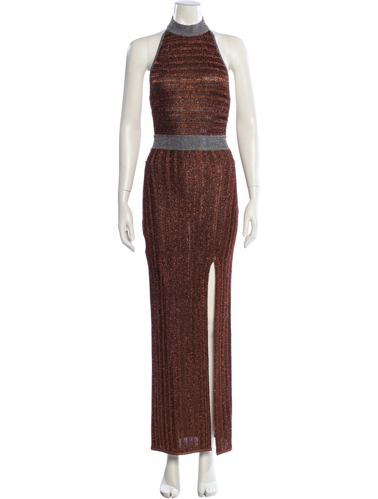 Herve Leger Mock Neck Long Dress