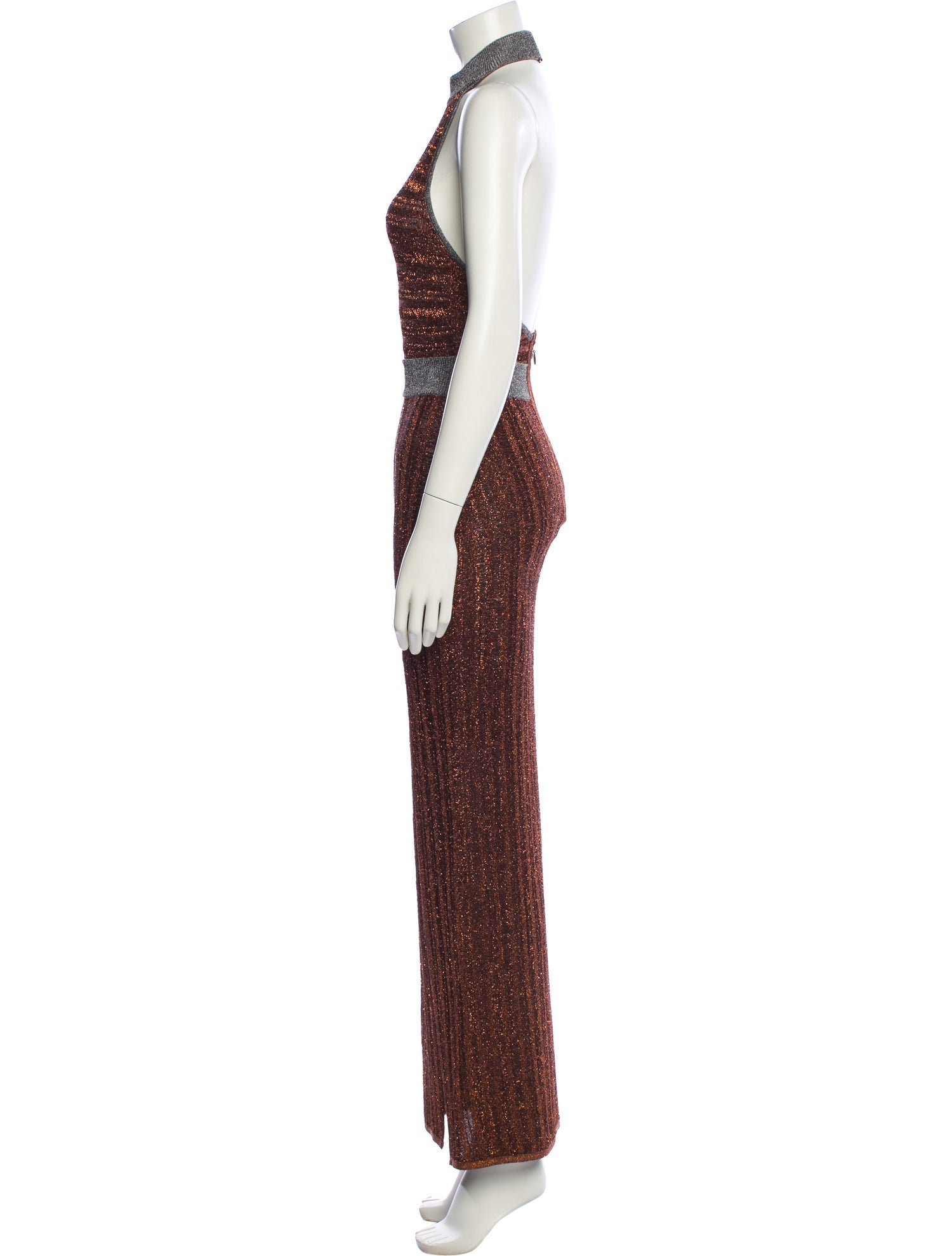 Herve Leger Mock Neck Long Dress