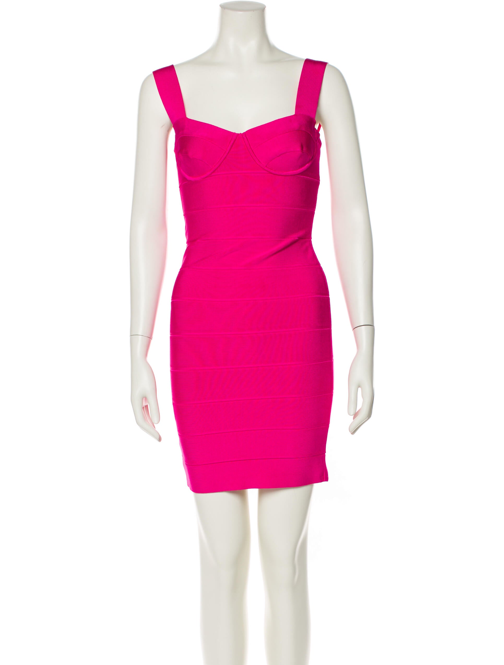 Herve Leger Square Neckline Mini Dress