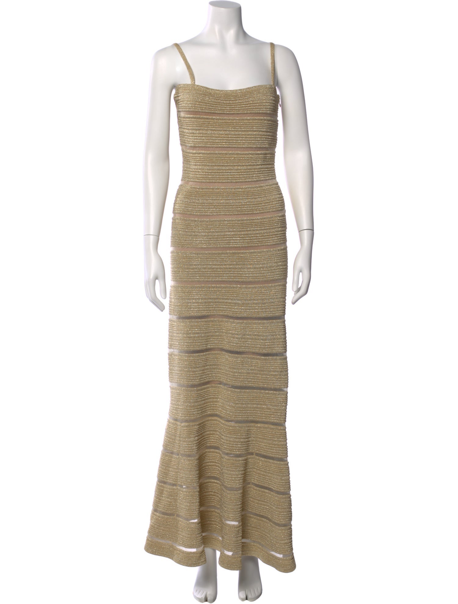 Herve Leger Square Neckline Long Dress
