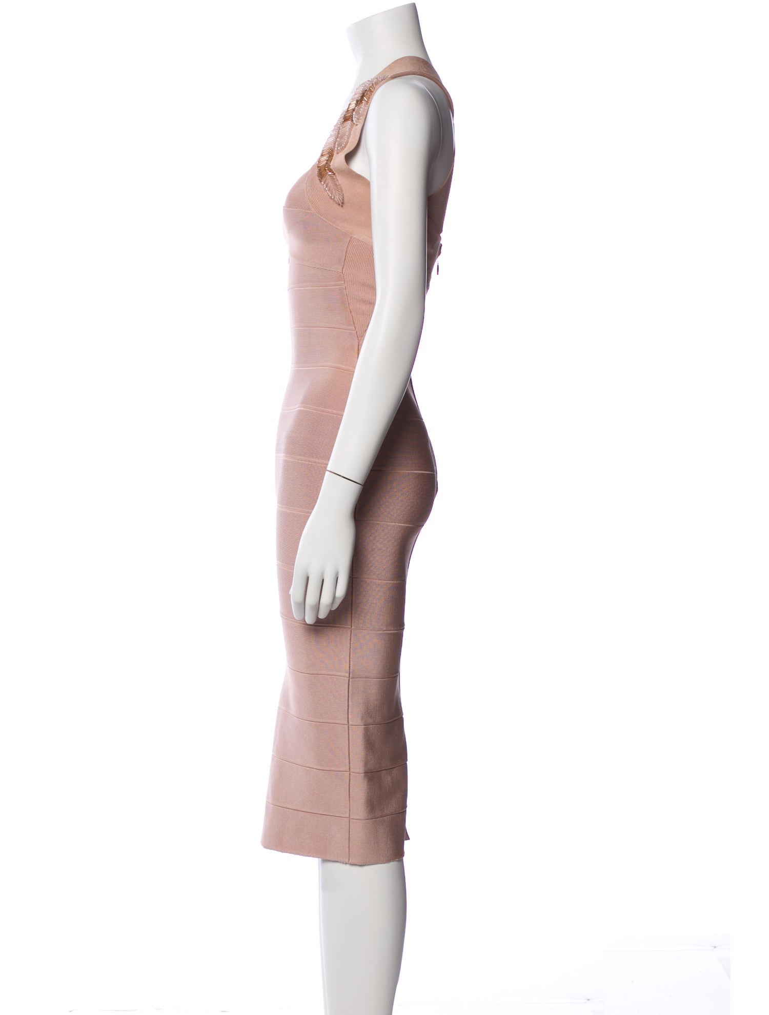 Herve Leger Square Neckline Midi Length Dress