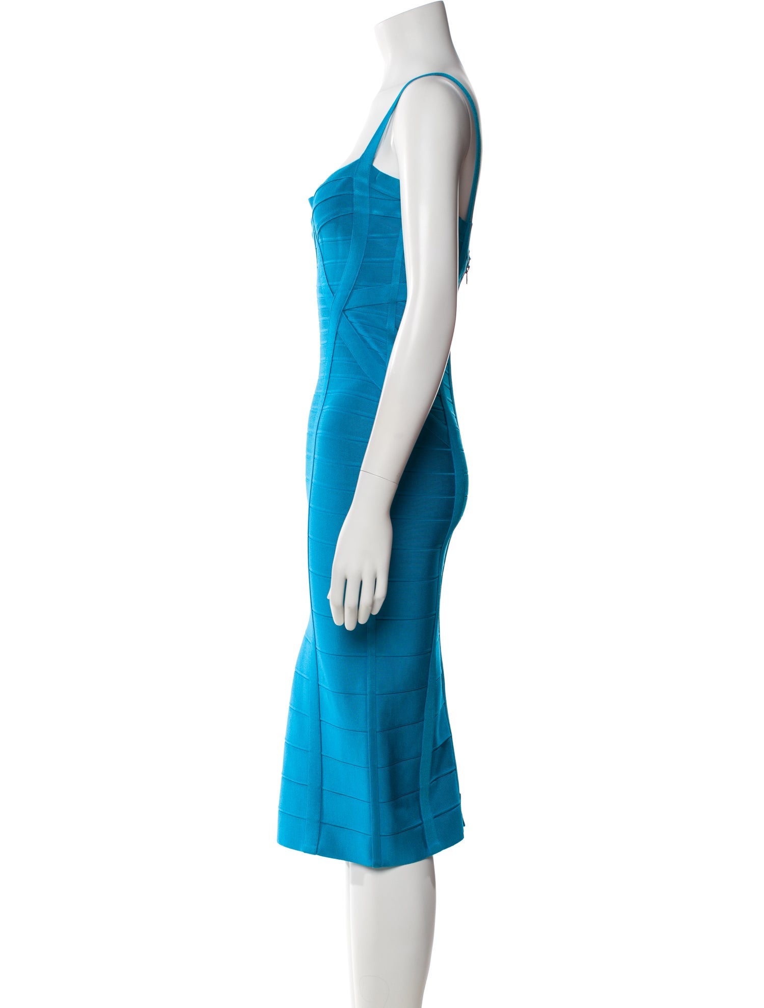 Herve Leger Square Neckline Knee-Length Dress