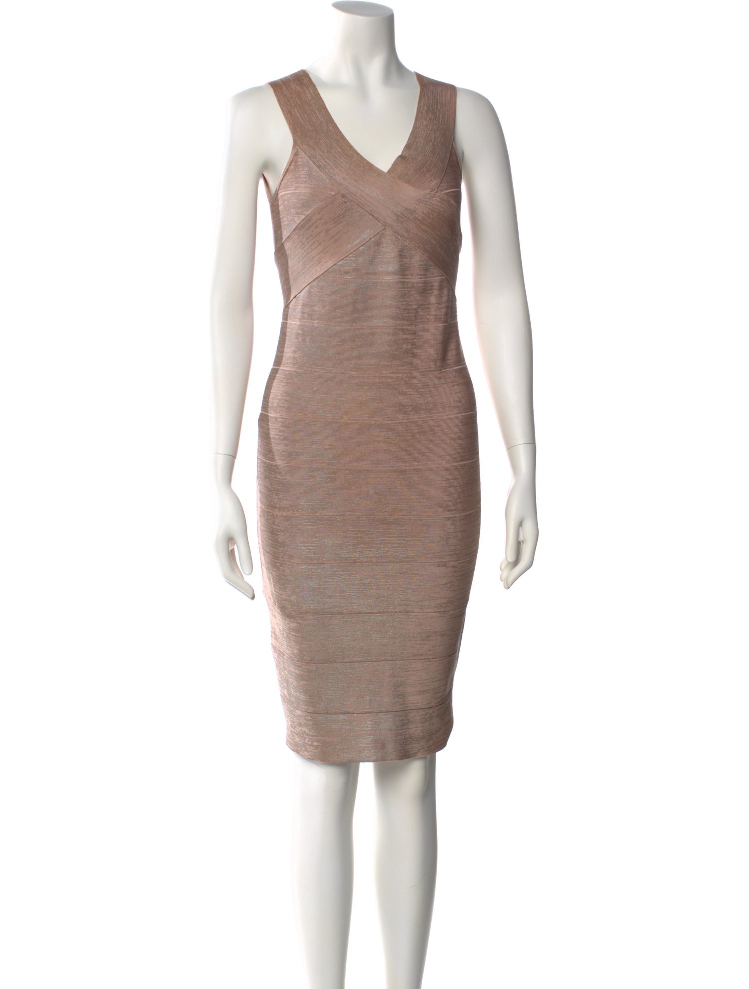 Herve Leger V-Neck Mini Dress