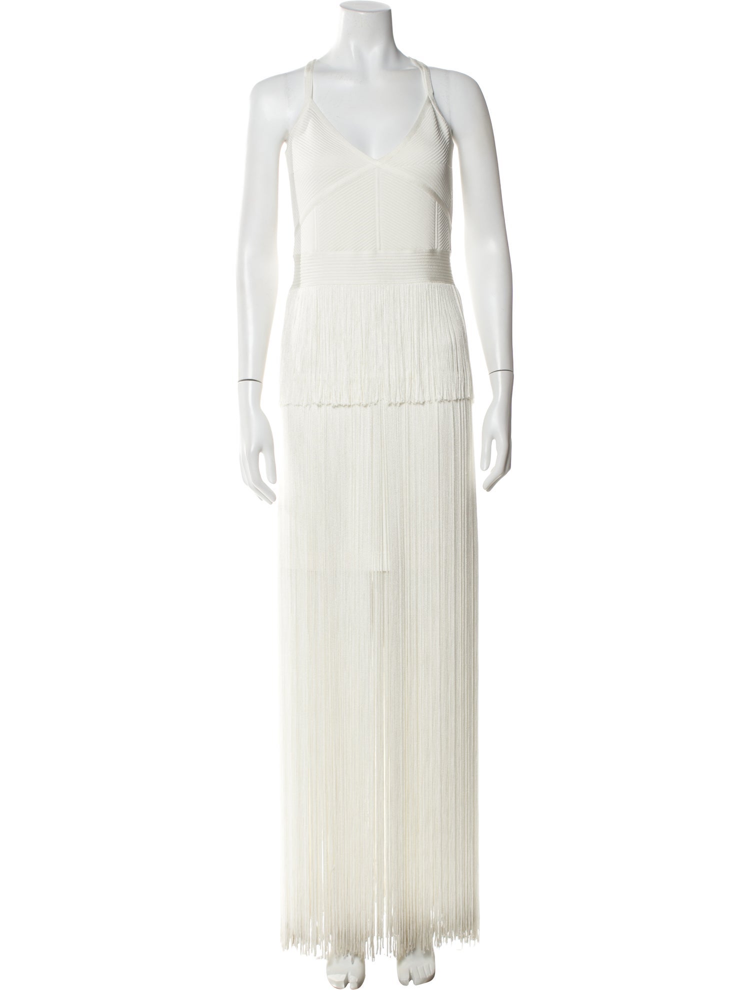 Herve Leger V-Neck Long Dress