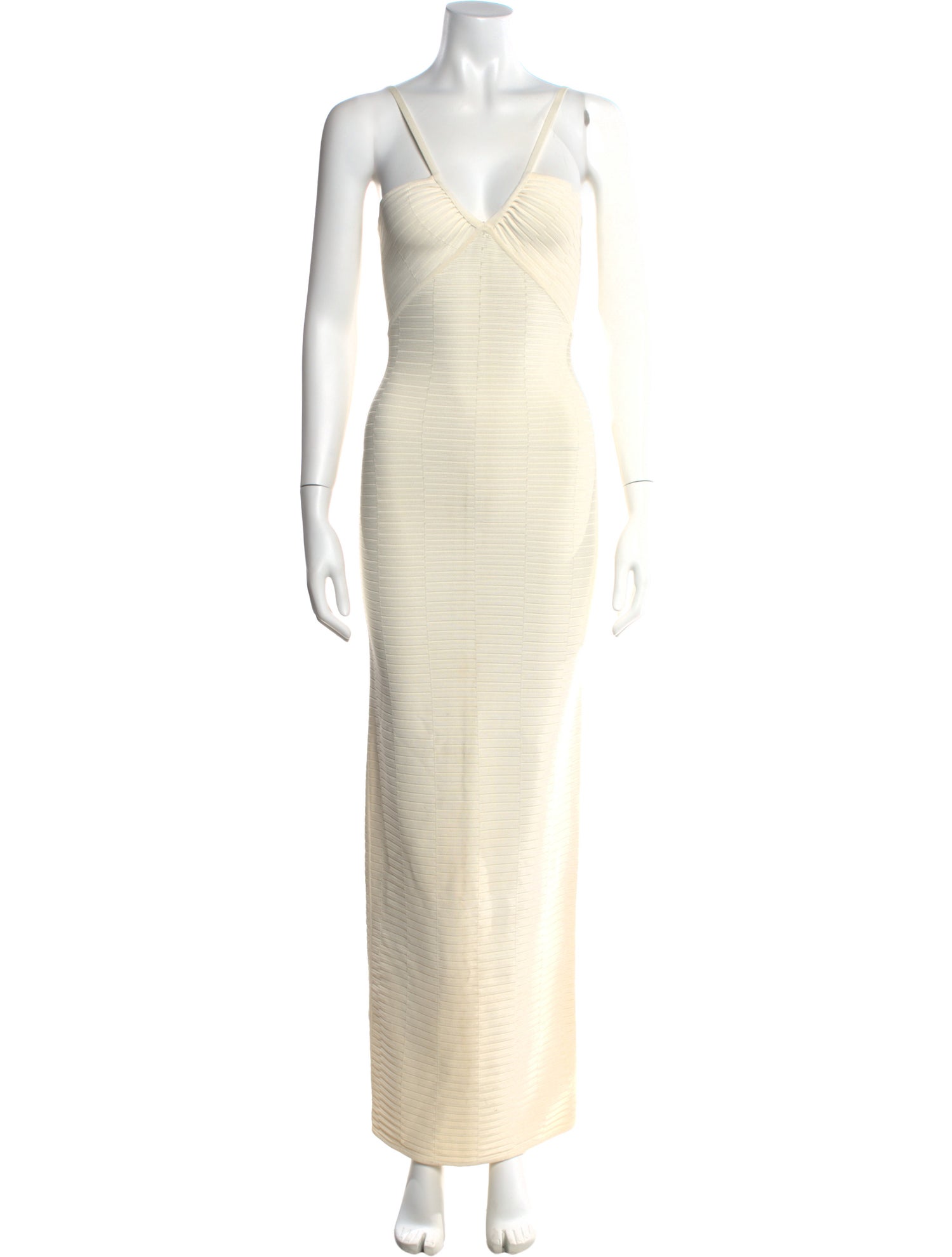 Herve Leger V-Neck Long Dress